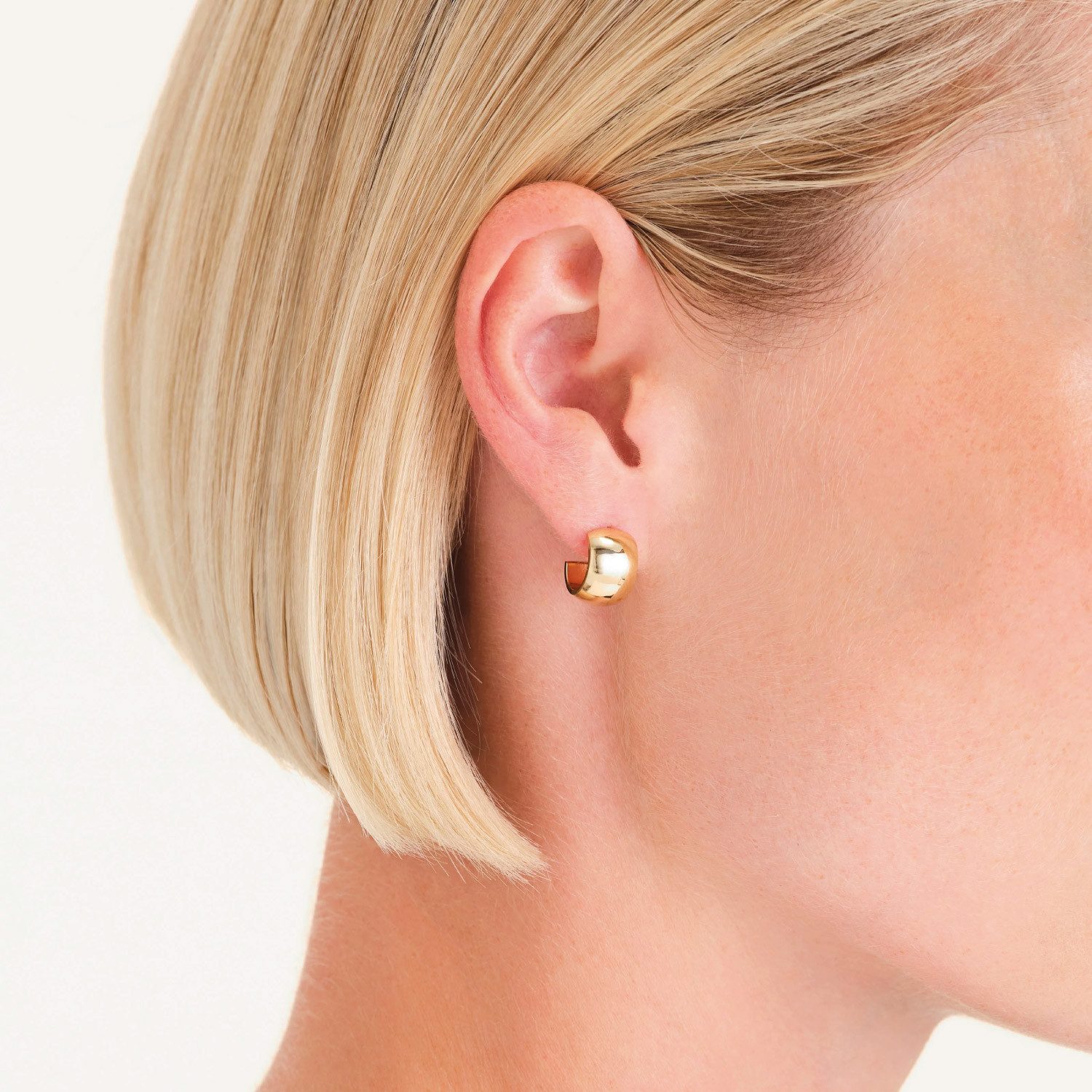 ROSEFIELD Paar Creolen Damen-Kleine Breite Goldfarben