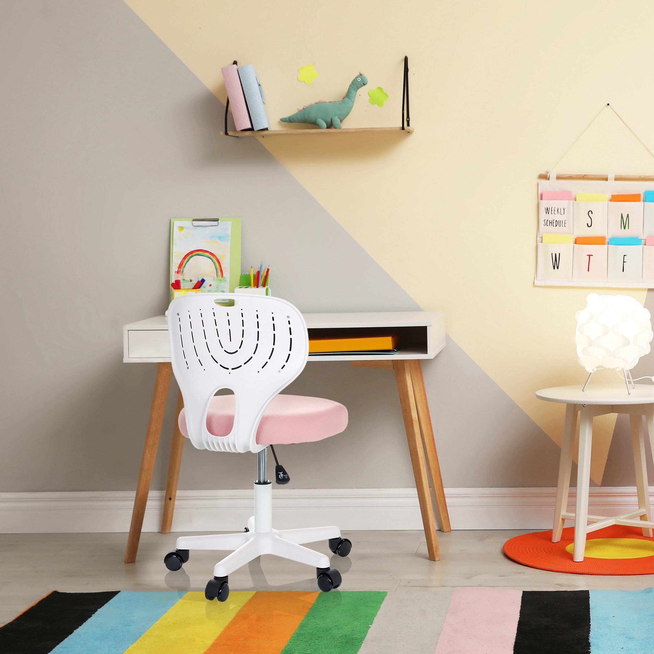 hjh OFFICE Drehstuhl Kinderdrehstuhl Kiddy Top W Stoff ohne Armlehnen (1 St), Kinder Bürostuhl mitwachsend, ergonomisch