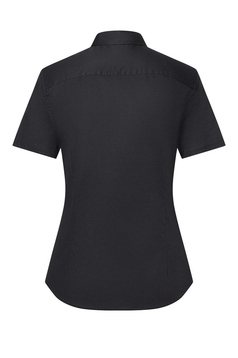 Karlowsky Fashion Kurzarmbluse KARLOWSKY Damen Bluse ACTIVE-STRETCH Kurzarm Slim-Fit Schwarz – Bild 3 von 5