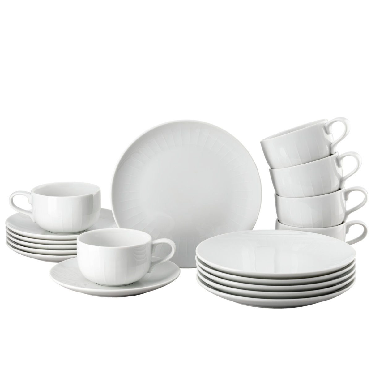 Rosenthal Kaffeeservice Joyn Weiß, 6 Personen, Porzellan, 18-tlg.