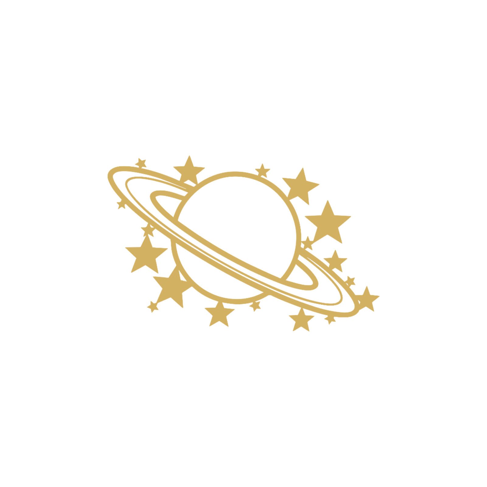 Jumpeak Wanddekoobjekt Wanddekoration mit Saturn und Sternen, Sternenhimmel, Strichkunst, Metall, 4 Farben, 3 Größen, Wanddekoration, Planeten, märchenhaft