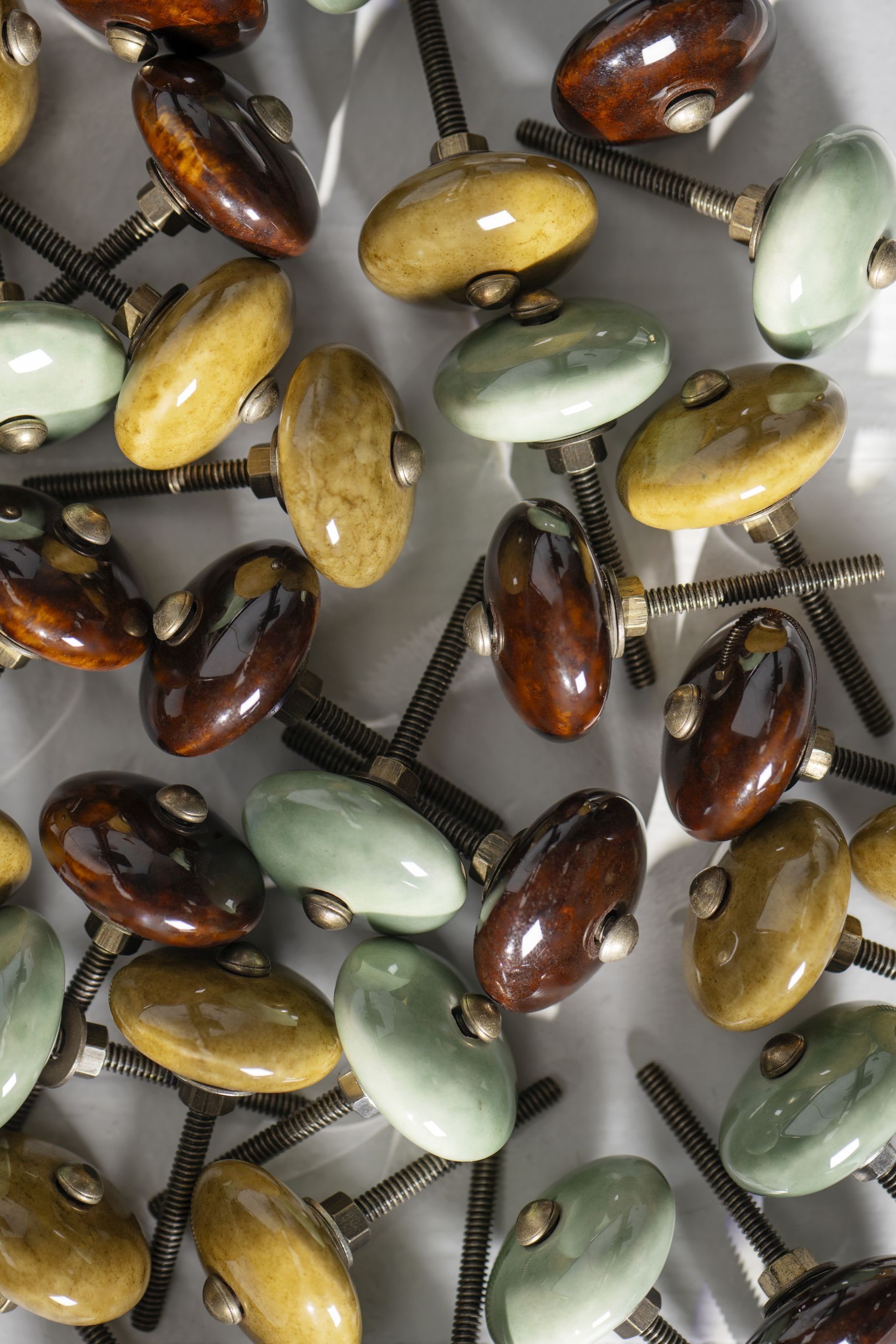 Ib Laursen Griff Ib Laursen - Möbelgriff Schubladengriff Griff Möbelknauf Keramik Grün