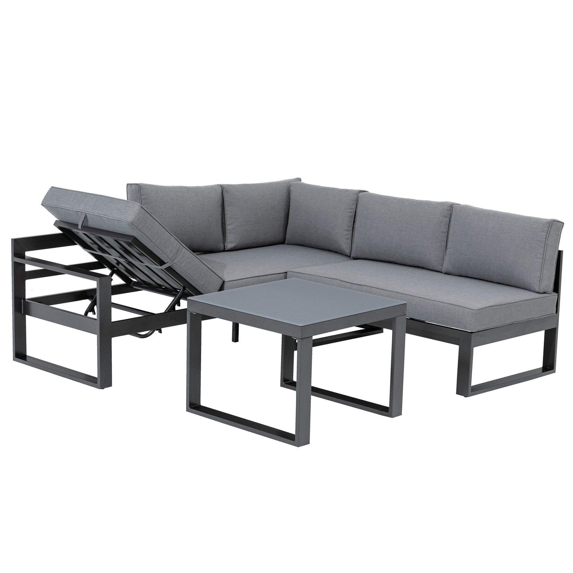 MANDALIKA Garden Loungeset Aluminium Lounge Set Lugano
