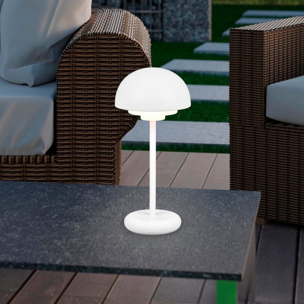 TRIO LED Tischleuchte LED Akku Tischleuchte Elliot in Weiß-matt 2W 180lm,  keine Angabe, Leuchtmittel enthalten: Ja, fest verbaut, LED, warmweiss,  Tischleuchte, Nachttischlampe, Tischlampe