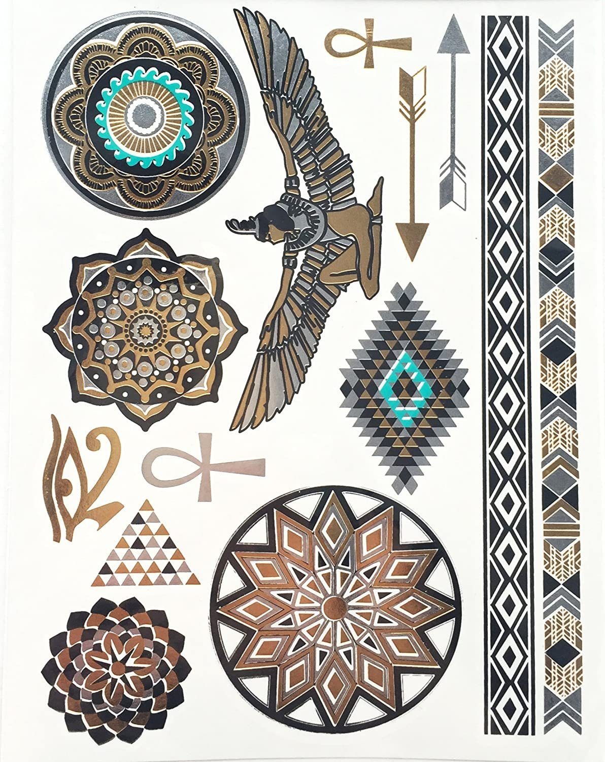LK Trend & Style Schmuck-Tattoo Gold-Tattoo Die moderne Art von Modeschmuck, Festival, Party, Fasching, Feier, Urlaub, für den Sommer richtig coole Tattoos