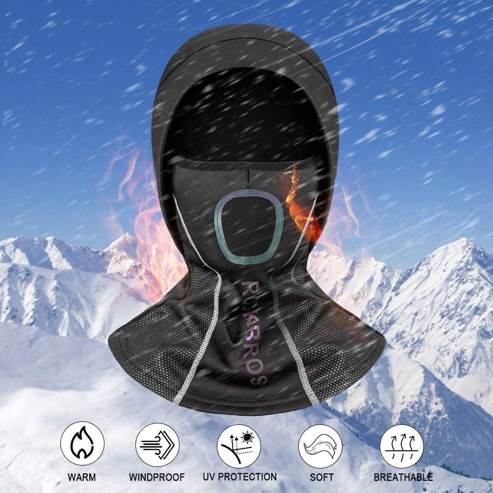 Atmungsaktiv Outdoorsports Winddicht Kopfbedeckung Damen) Balaclava (für Reflektierend Herren Mütze Motorrad schwarz Snowboard Anti-Staub ROCKBROS Fahrrad Sturmhaube Winter