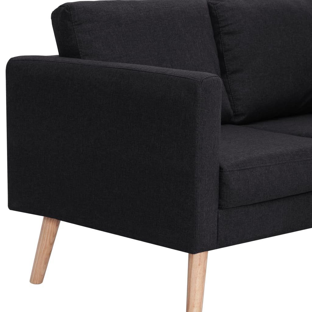 Stoff furnicato Schwarz 3-Sitzer-Sofa 3-Sitzer