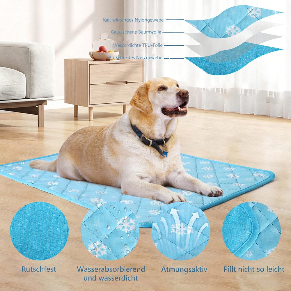 Srvillg Hundematte Kühlmatte für Hunde Selbst Kühlende Hundematte Sommer, Kühlkissen hundematte für Zuhause Unterwegs oder im Auto