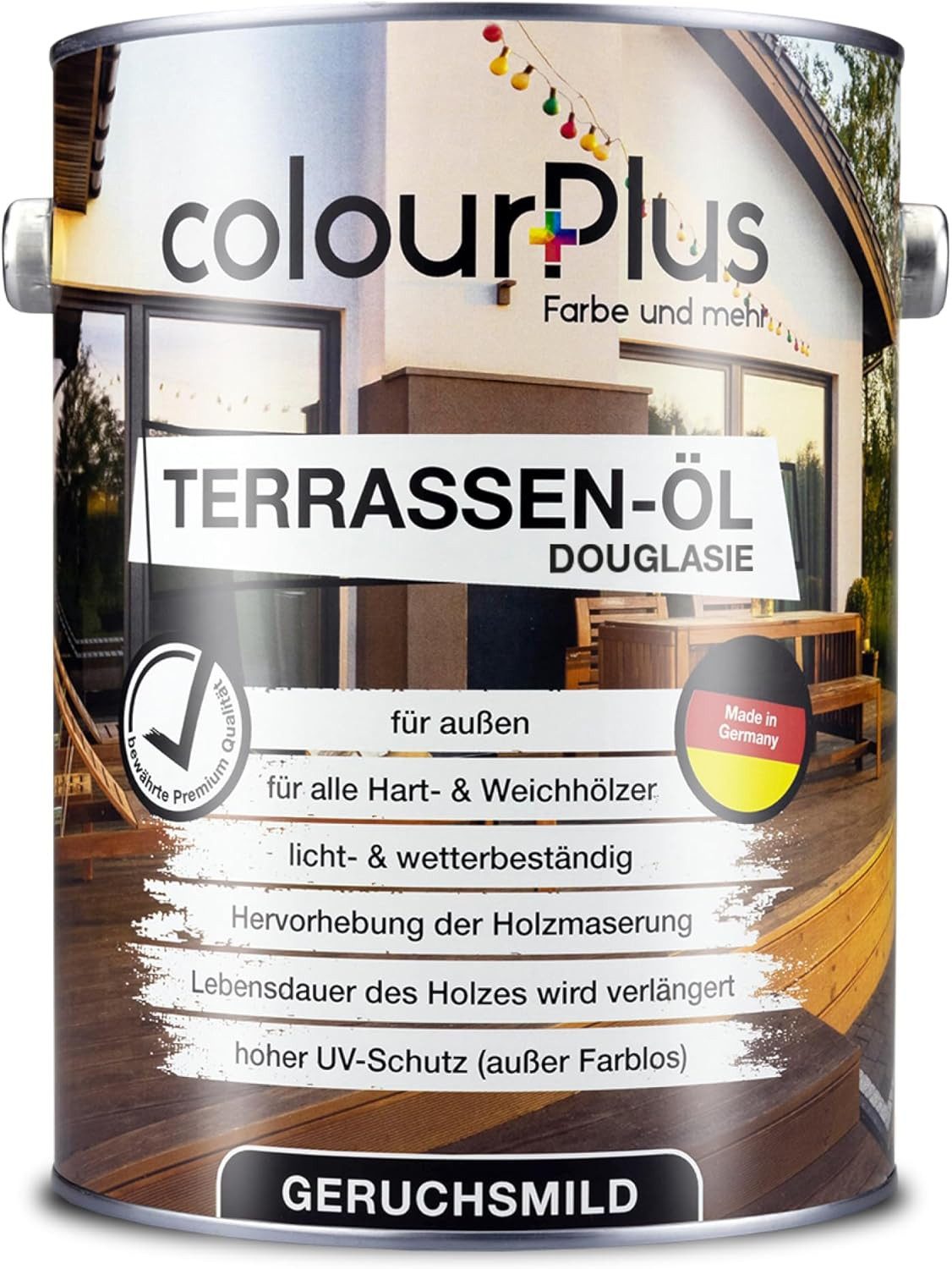ColourPlus Hartholzöl Terrassenöl, Holzöl außen, lasierend, offenporig, UV- & Witterungsschutz