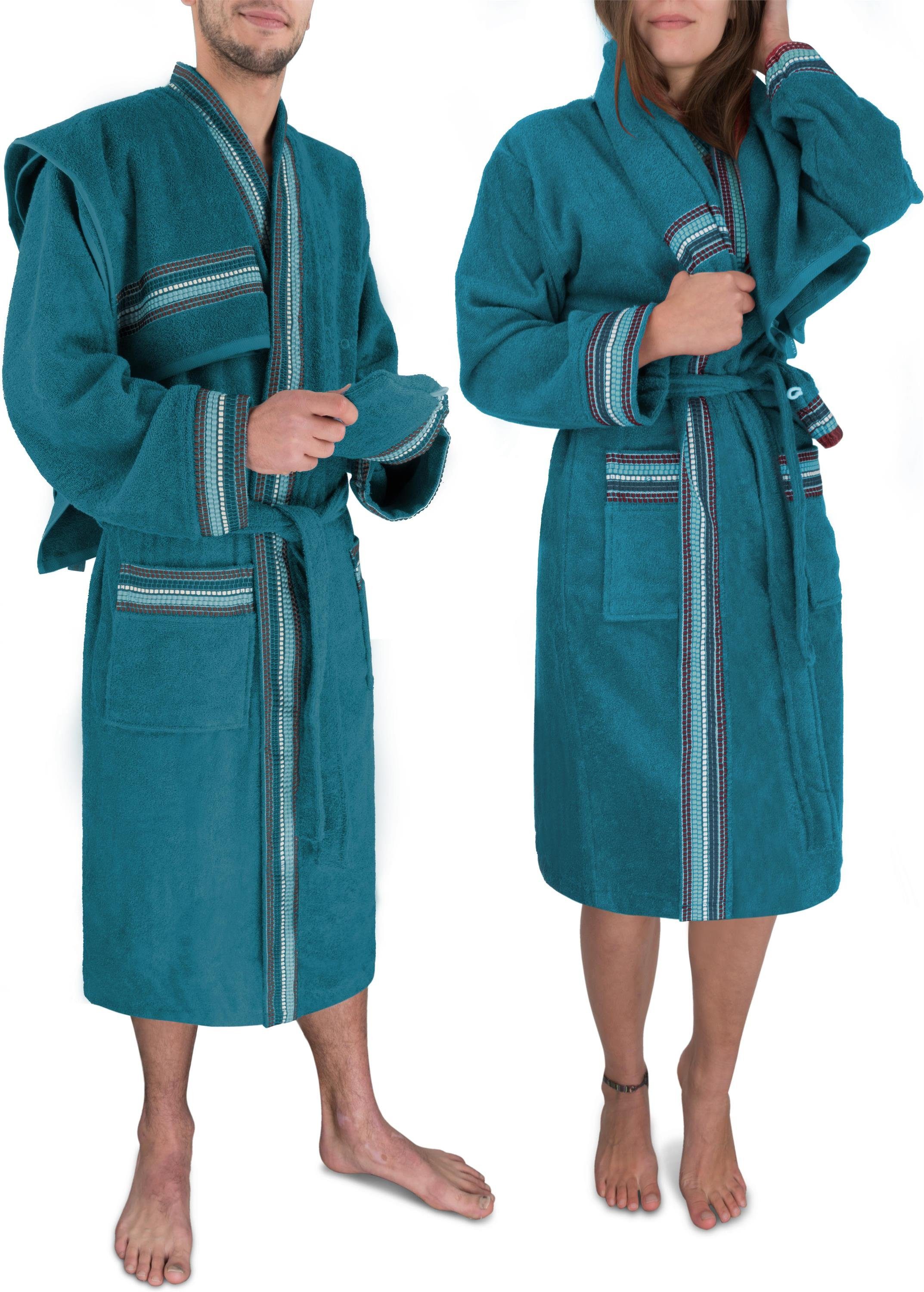 normani Bademantel Bademantel Lean, Bio-Baumwolle, Schalkragen, Bindegürtel günstig online kaufen