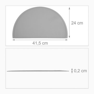Platzset, Platzdeckchen Kinder in Halbkreisform, relaxdays, (1-St), hellgrau