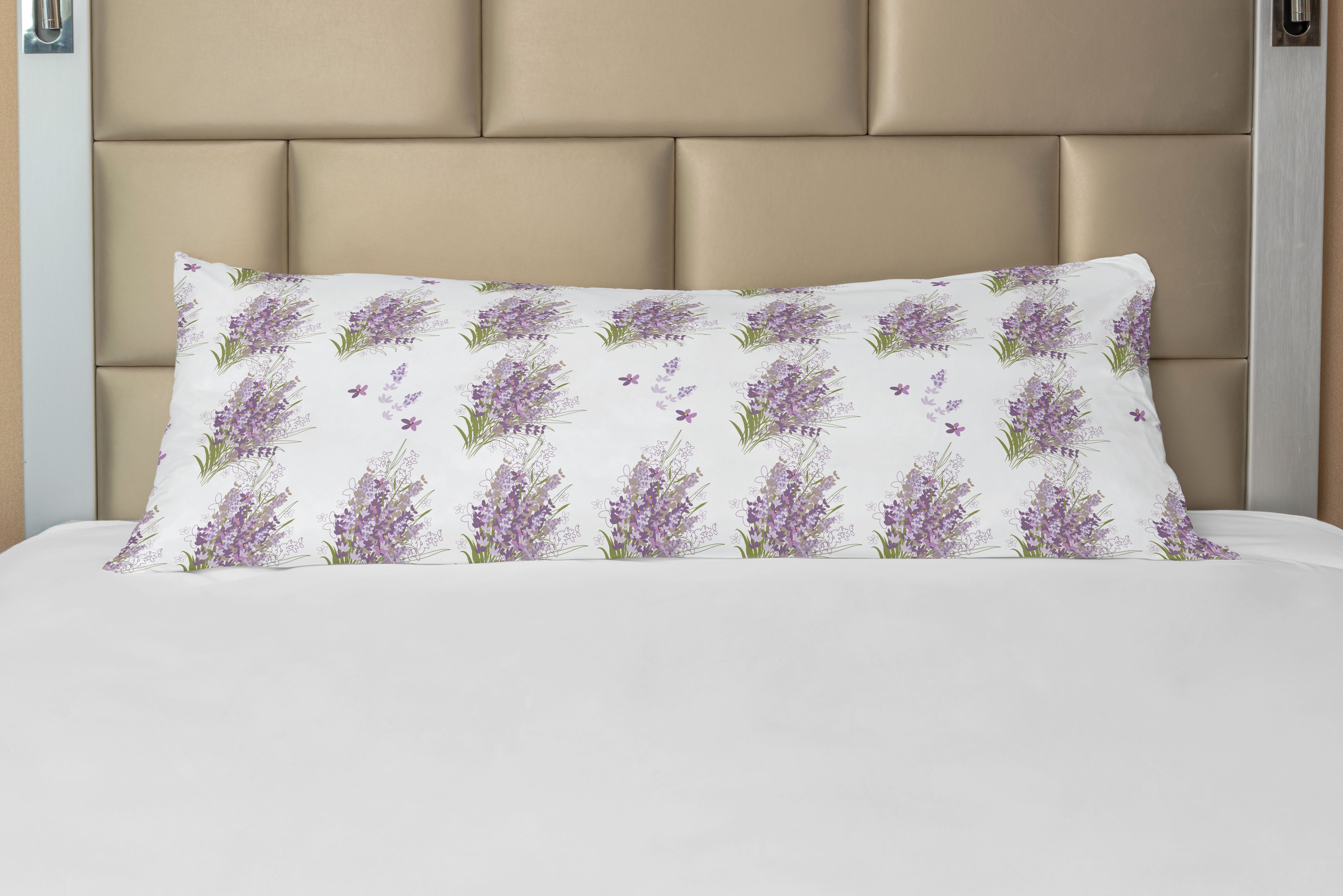 Seitenschläferkissenbezug Deko-Akzent Langer Kissenbezug, Abakuhaus, Lavendel-Flieder-Blumen-Entwurf Violett