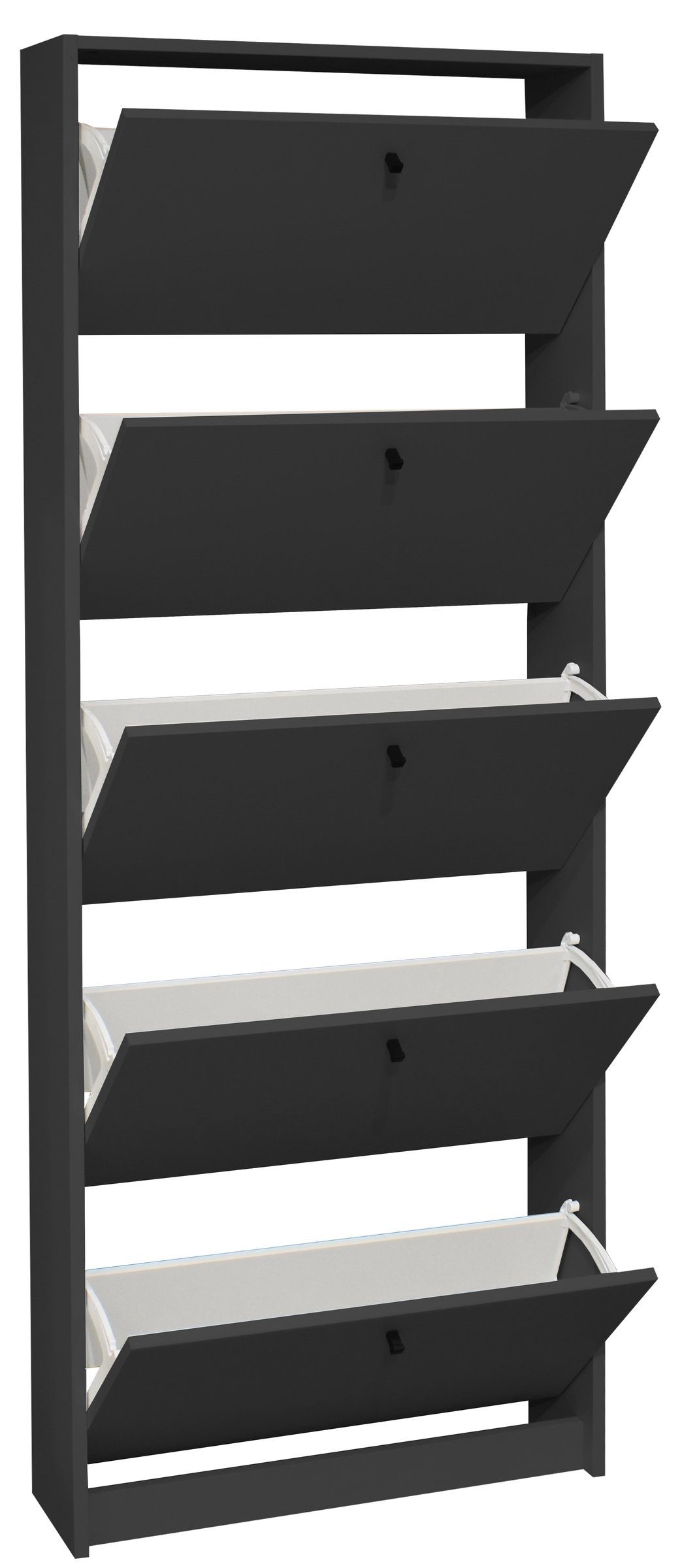 freiraum Schuhkipper Flap, in anthrazit matt lack, Holzwerkstoff - 60x168x16cm (BxHxT)