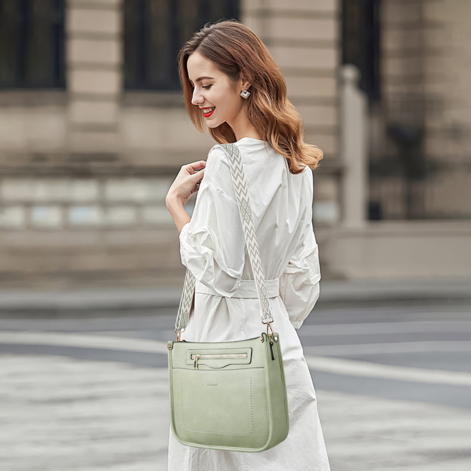 TAN.TOMI Umhängetasche Damen Handtasche mittelgroß Crossbody Bag multi pochette tasche, Damenhandtasche mit Verstellbar Breitem Schultergurt