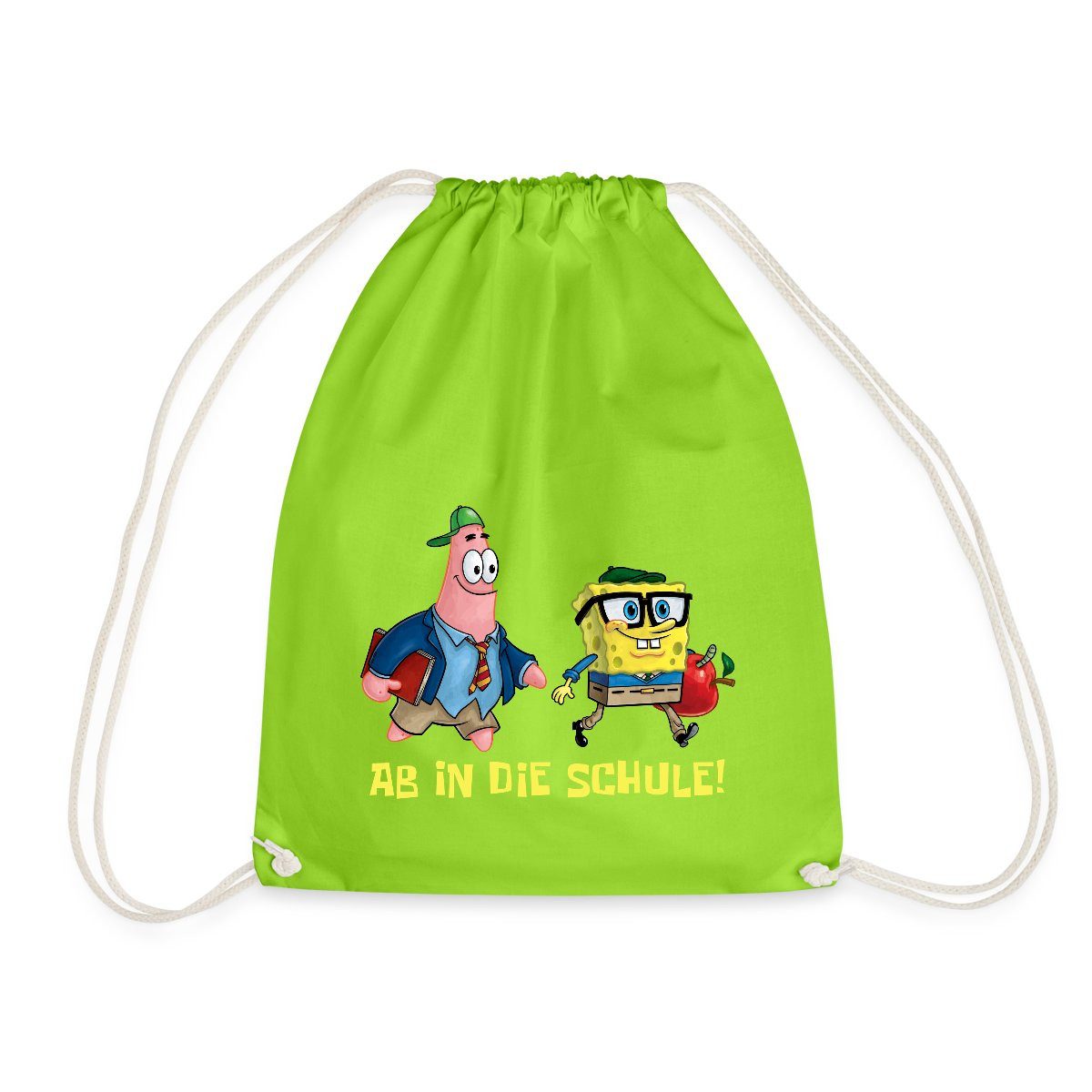Turnbeutel Spongebob Schwammkopf Mit Patrick Ab In Die Schule Turnbeutel