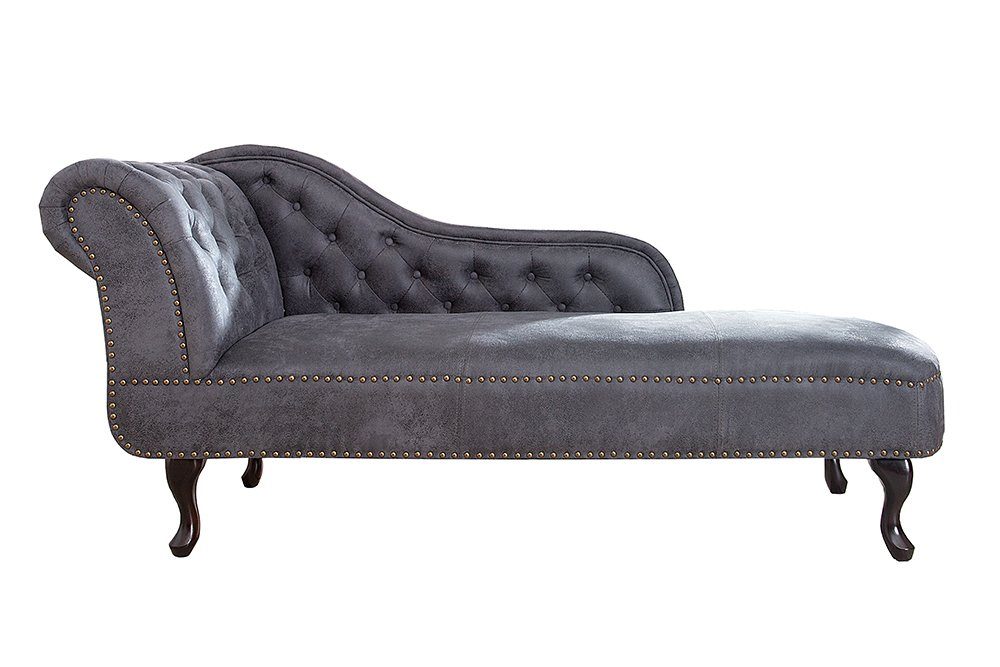riess-ambiente Recamiere CHESTERFIELD 170cm antik grau, Einzelartikel 1 Teile, im Chesterfield Design