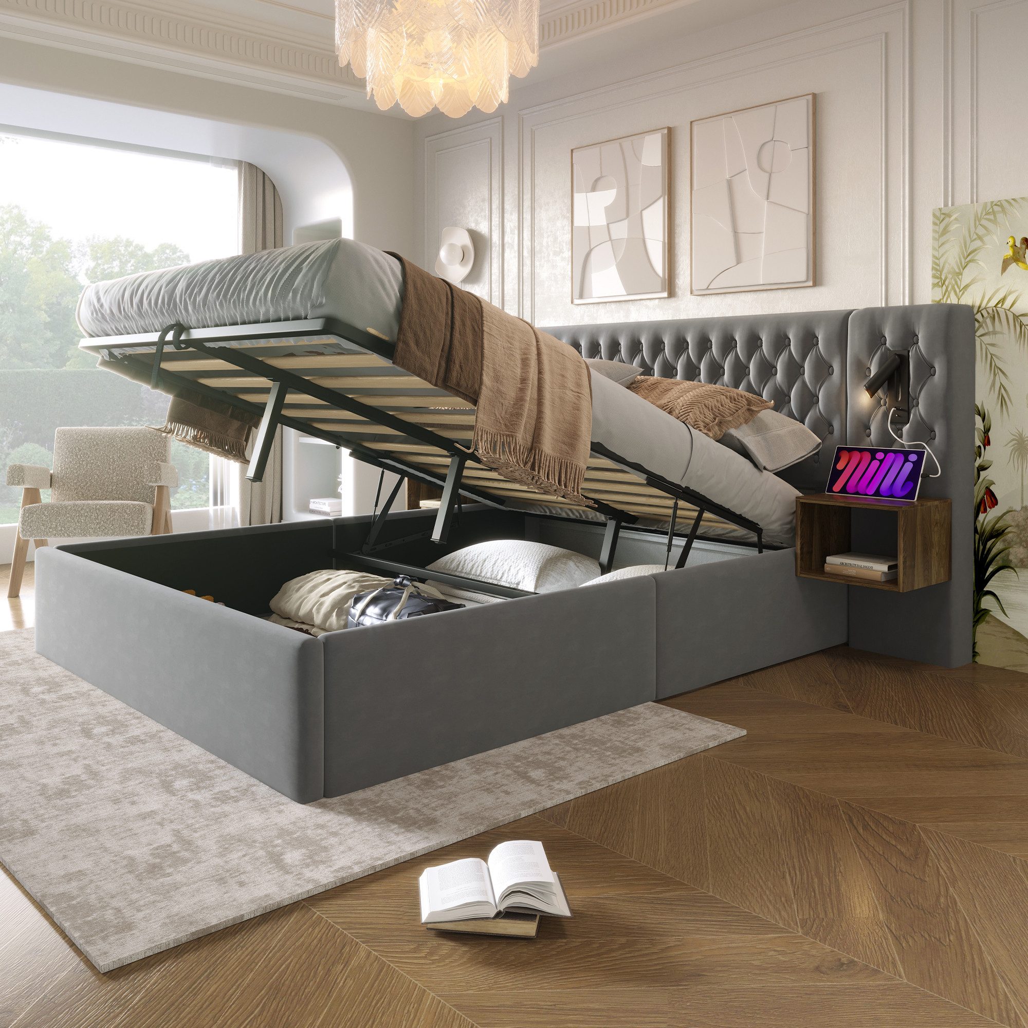 OKWISH Polsterbett Bettanlage Schlafzimmer Komplett Set günstig online kaufen