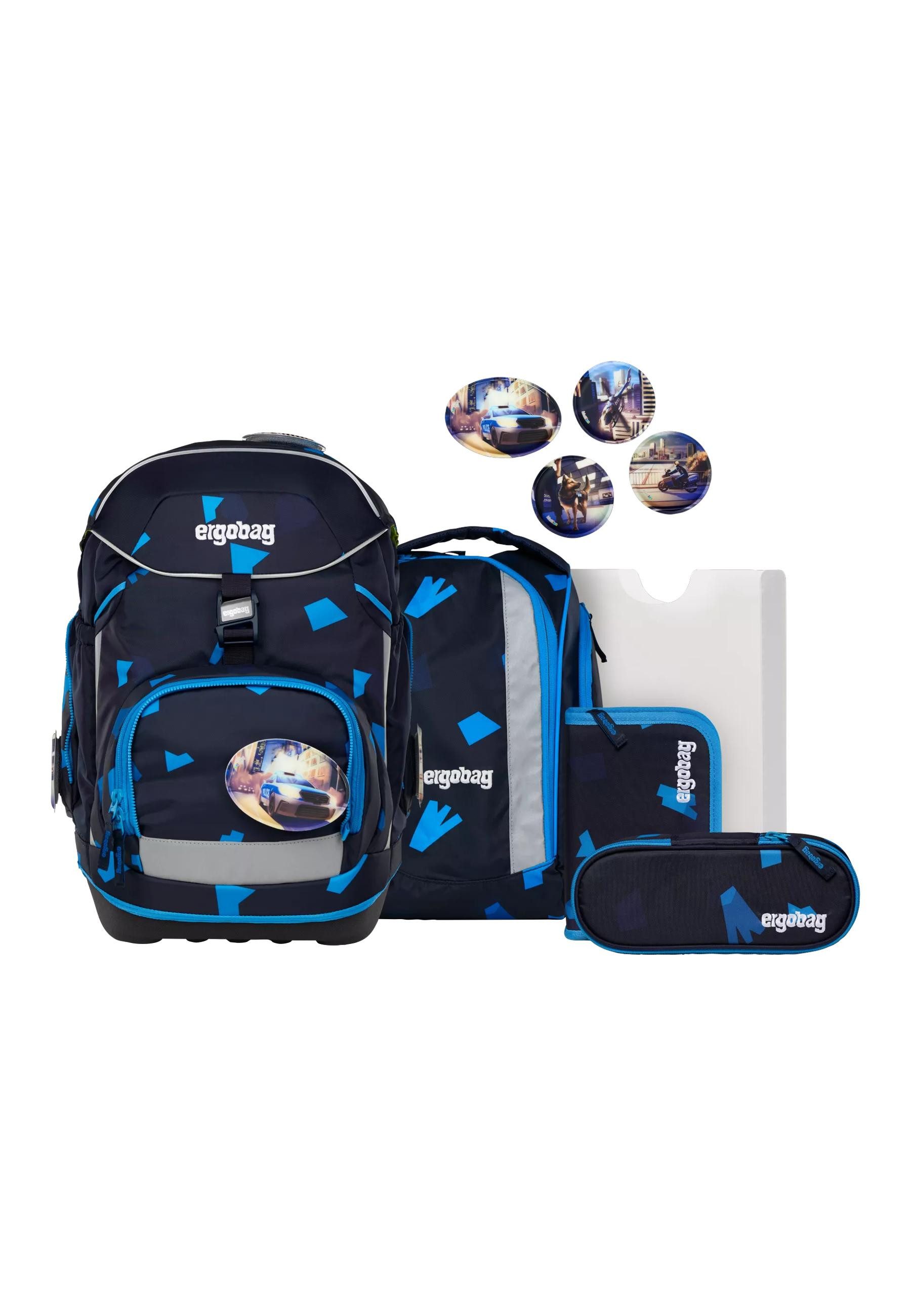 ergobag Schulranzen pack Set (6-tlg., 6-teiliges Set), größenverstellbares Rückensystem