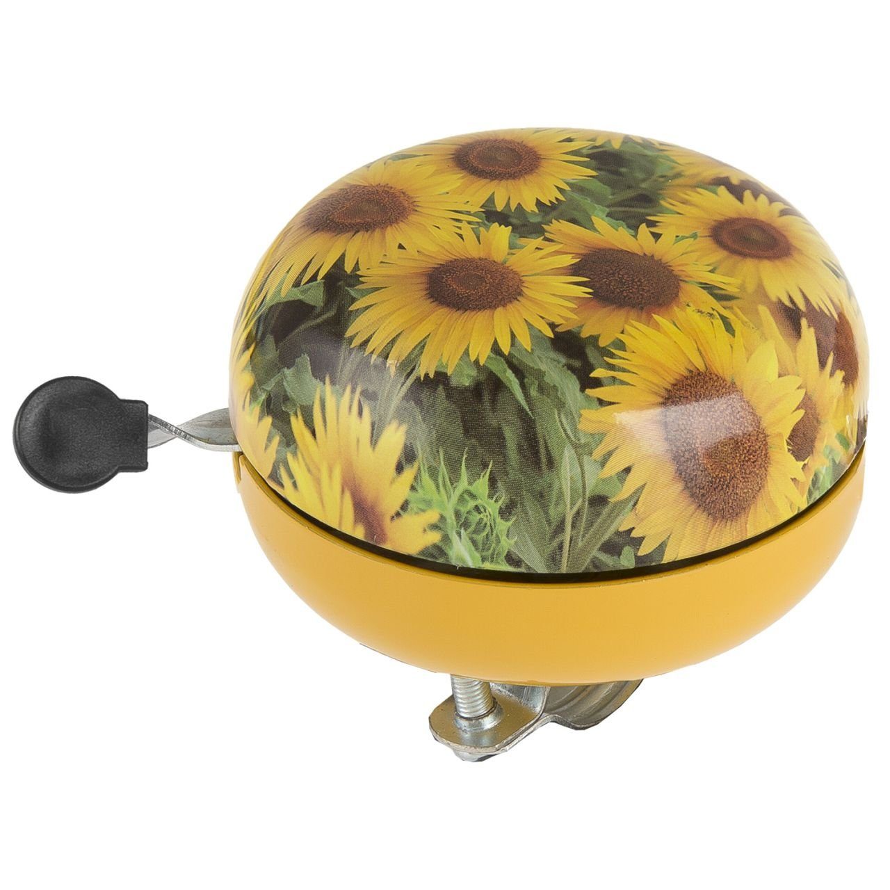 M-Wave Fahrradklingel Glocke Ding Dong Ø 80 mm Sonnenblumenmuster auf Headerkarte
