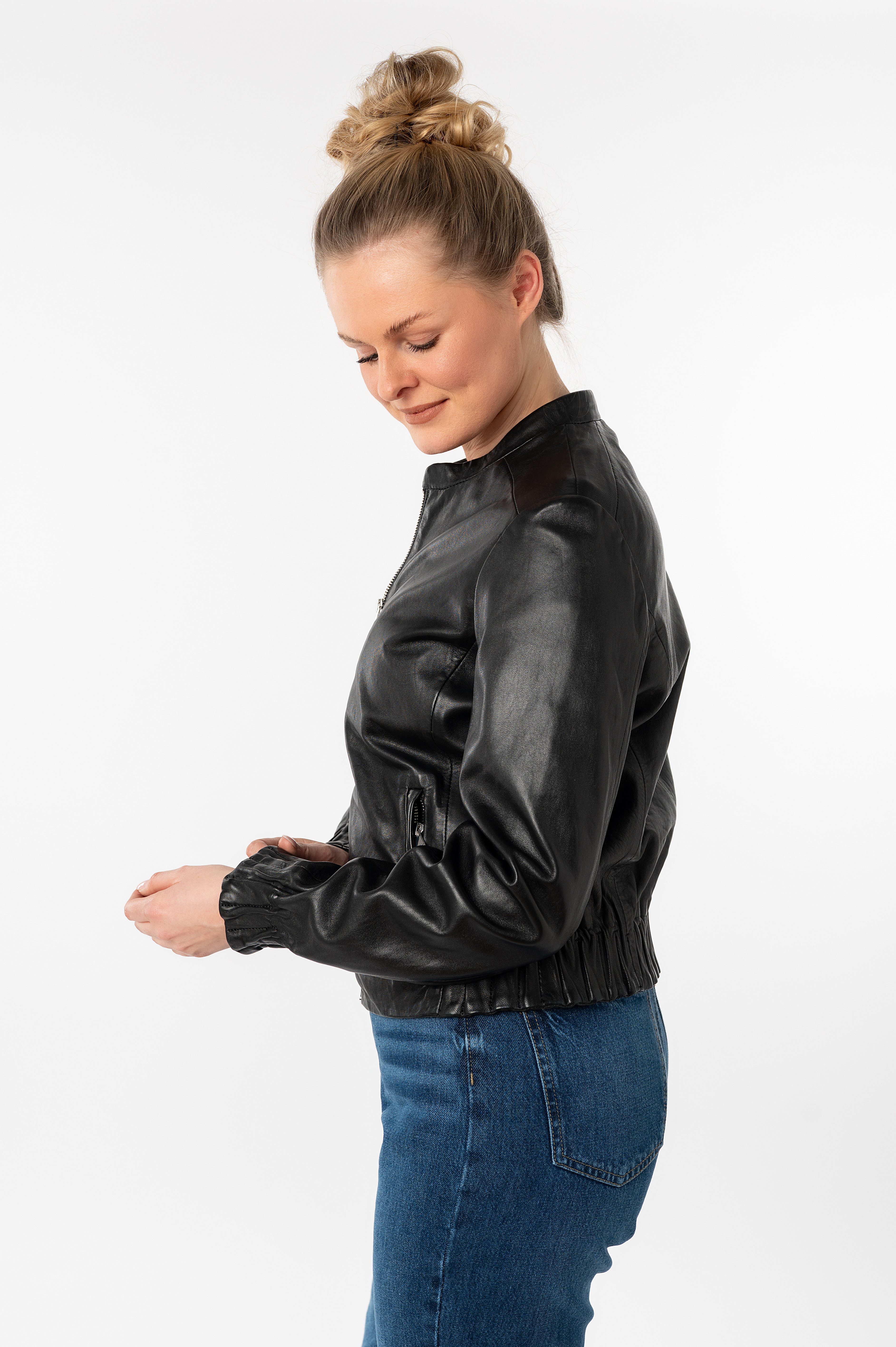 Mauritius Lederjacke MWCassie mit Stehkragen – Bild 3 von 5