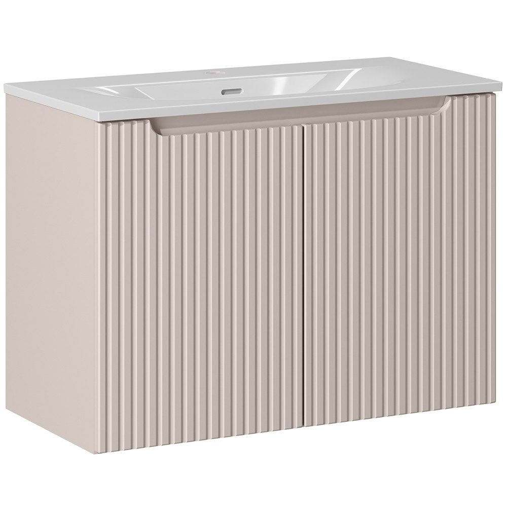 Lomadox Waschtisch NEWPORT-56-CASHMERE, 81cm mit Keramikwaschbecken, günstig online kaufen