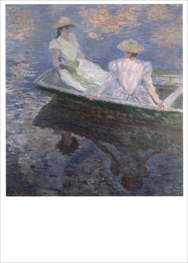 Postkarte Kunstkarte Claude Monet "Im Boot"