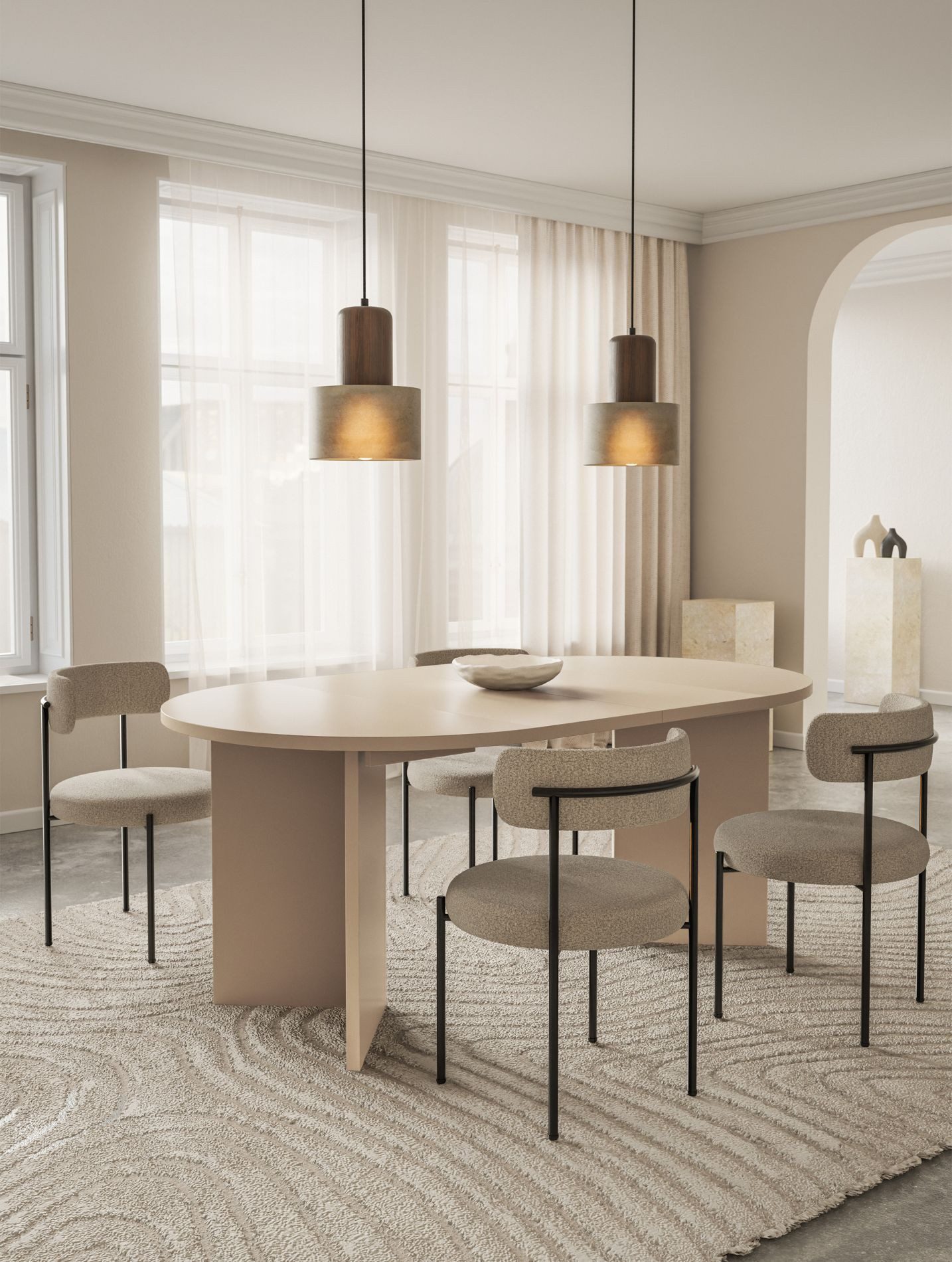 Selsey Esstisch OVO, Ausziehtisch - rund, bis 190 cm erweiterbar