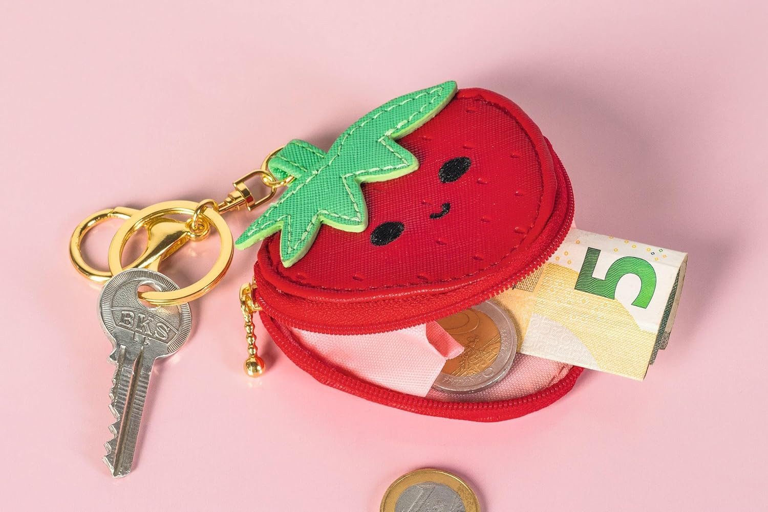 BRUNNEN Schlüsselanhänger BRUNNEN Schlüsselanhänger Fruity Love – mit Karabiner