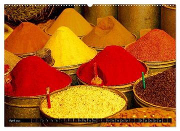 CALVENDO Wandkalender Farbiges Marokko (Premium, hochwertiger DIN A2 Wandkalender 2023, Kunstdruck in Hochglanz)