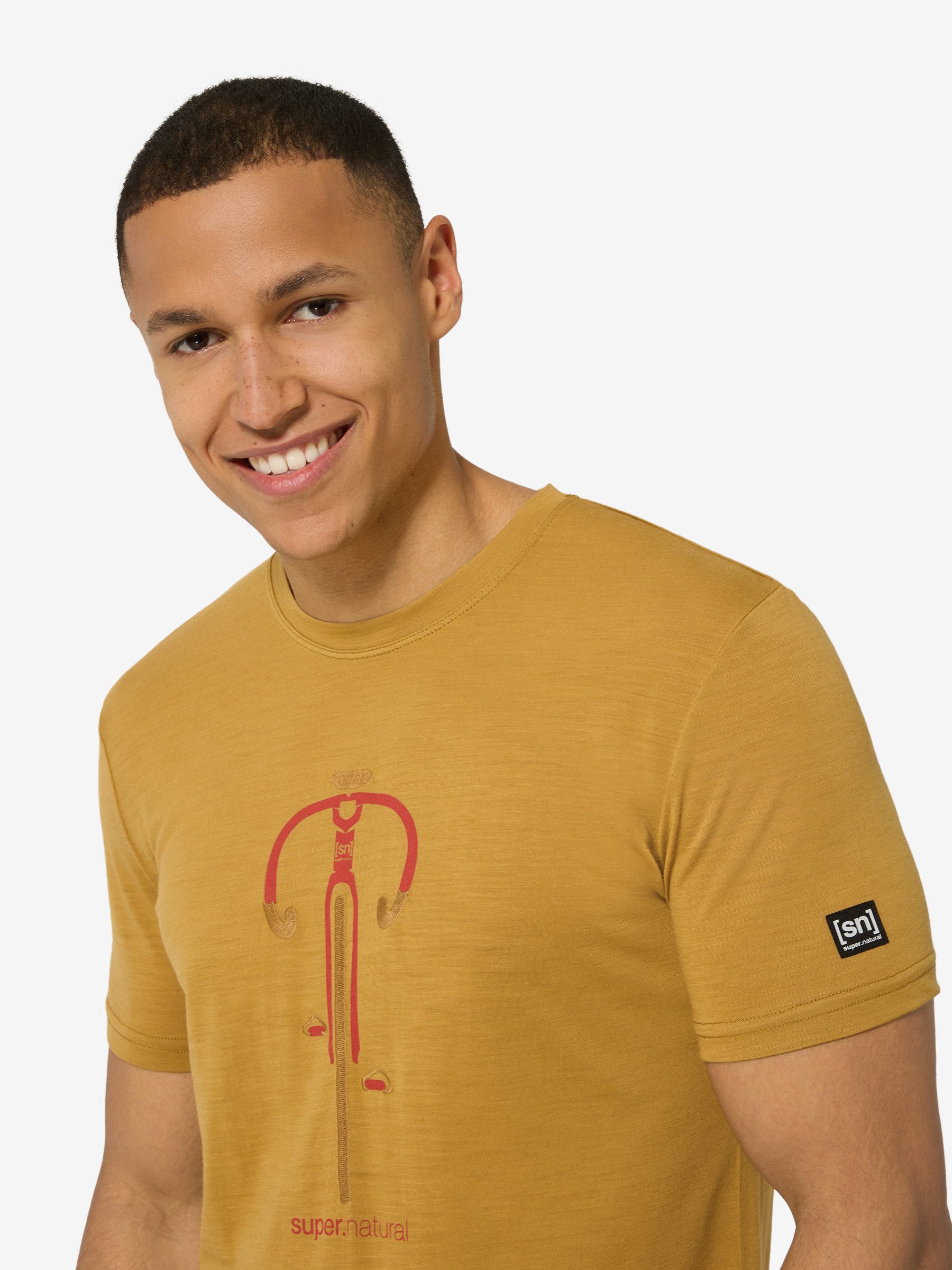 SUPER.NATURAL Print-Shirt für Herren, Merino VINTAGE BIKE TEE Bike Motivation Motiv, atmungsaktiv