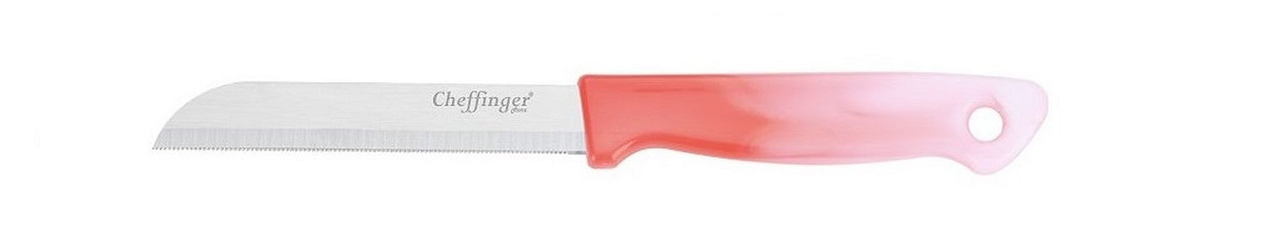 Cheffinger Messerblock 1 x Cheffinger Messer Küchenmesser Kochmesser CF-MK Farbe: rot