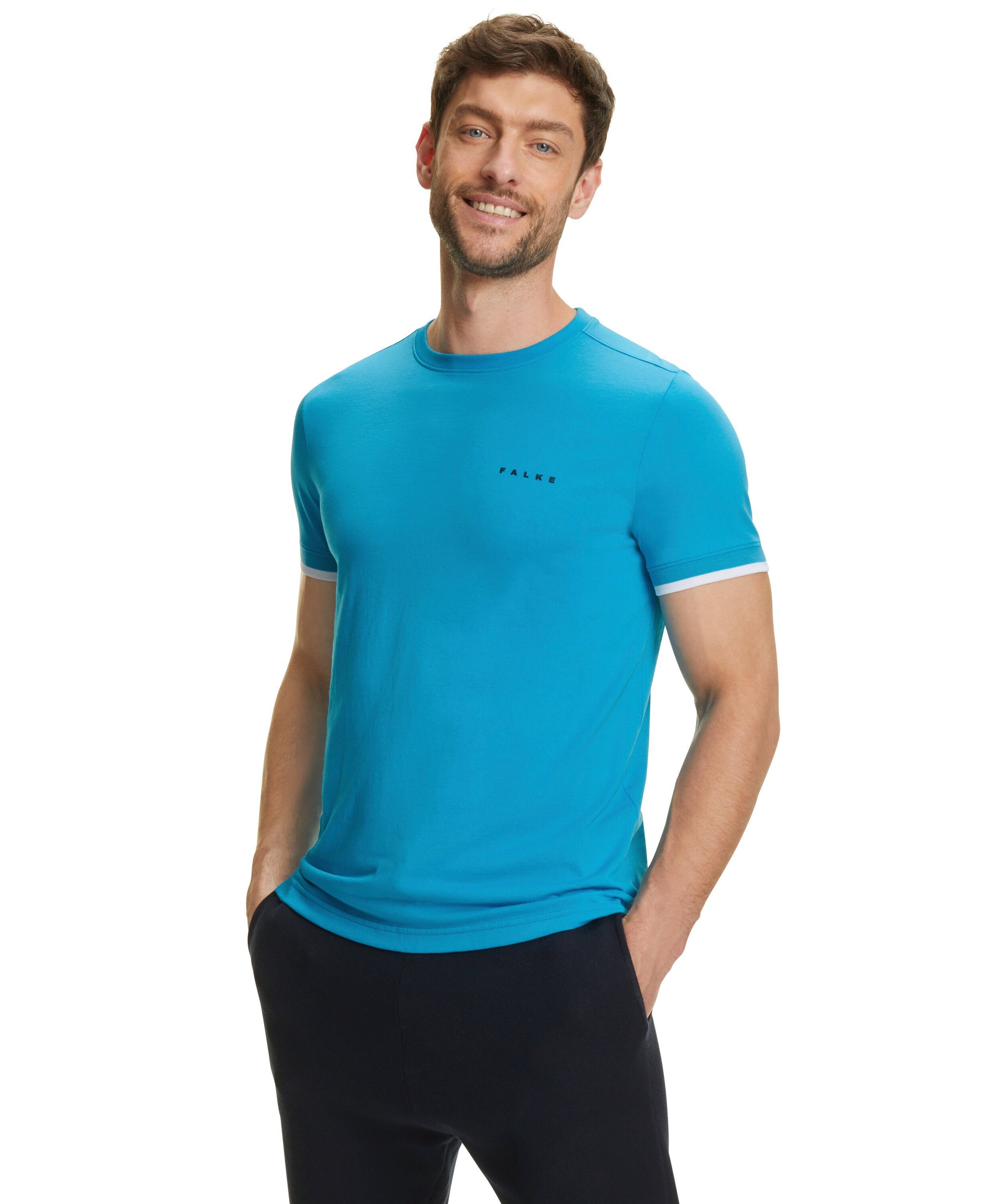 FALKE T-Shirt (6836) aus hochwertiger Pima-Baumwolle ocean (1-tlg)