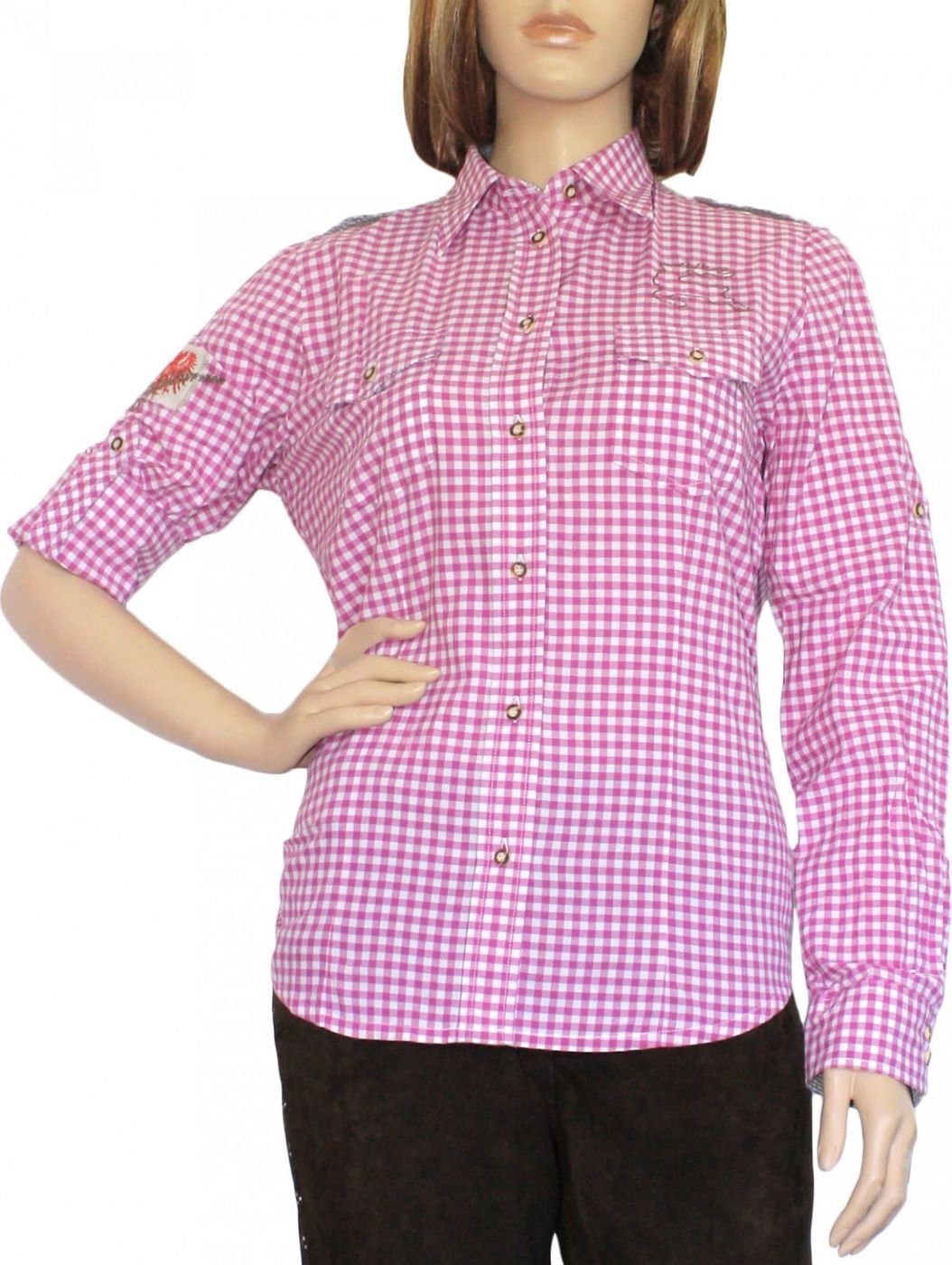German Wear Trachtenbluse OB8-rosa Trachtenbluse Trachtenlederhosen-bluse günstig online kaufen