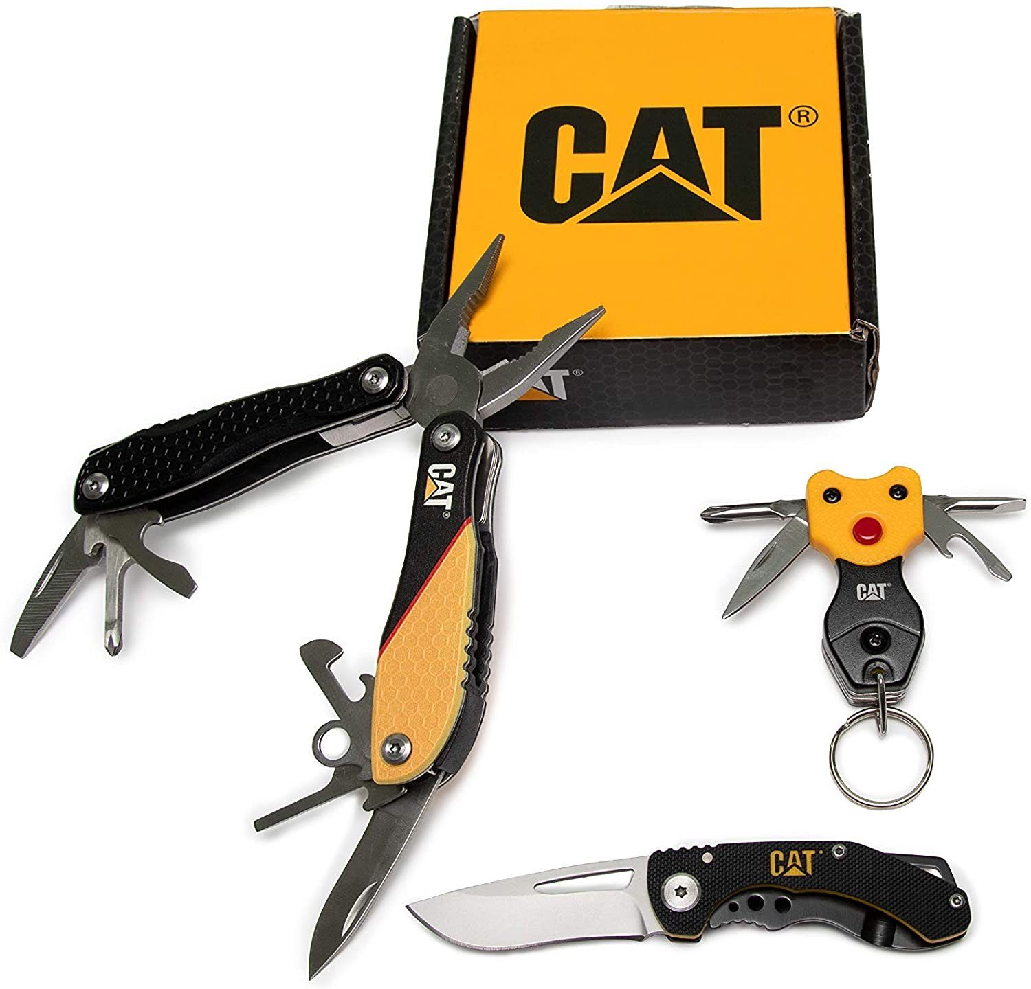 CATERPILLAR Taschenmesser »Multitool BOX 3er Set mit 12 in 1 Multi-Tool,«,  12 in 1 Multifunktionswerkzeug, Klappmesser und Schlüsselanhänger mit LED  und 4 Werkzeugen online kaufen | OTTO
