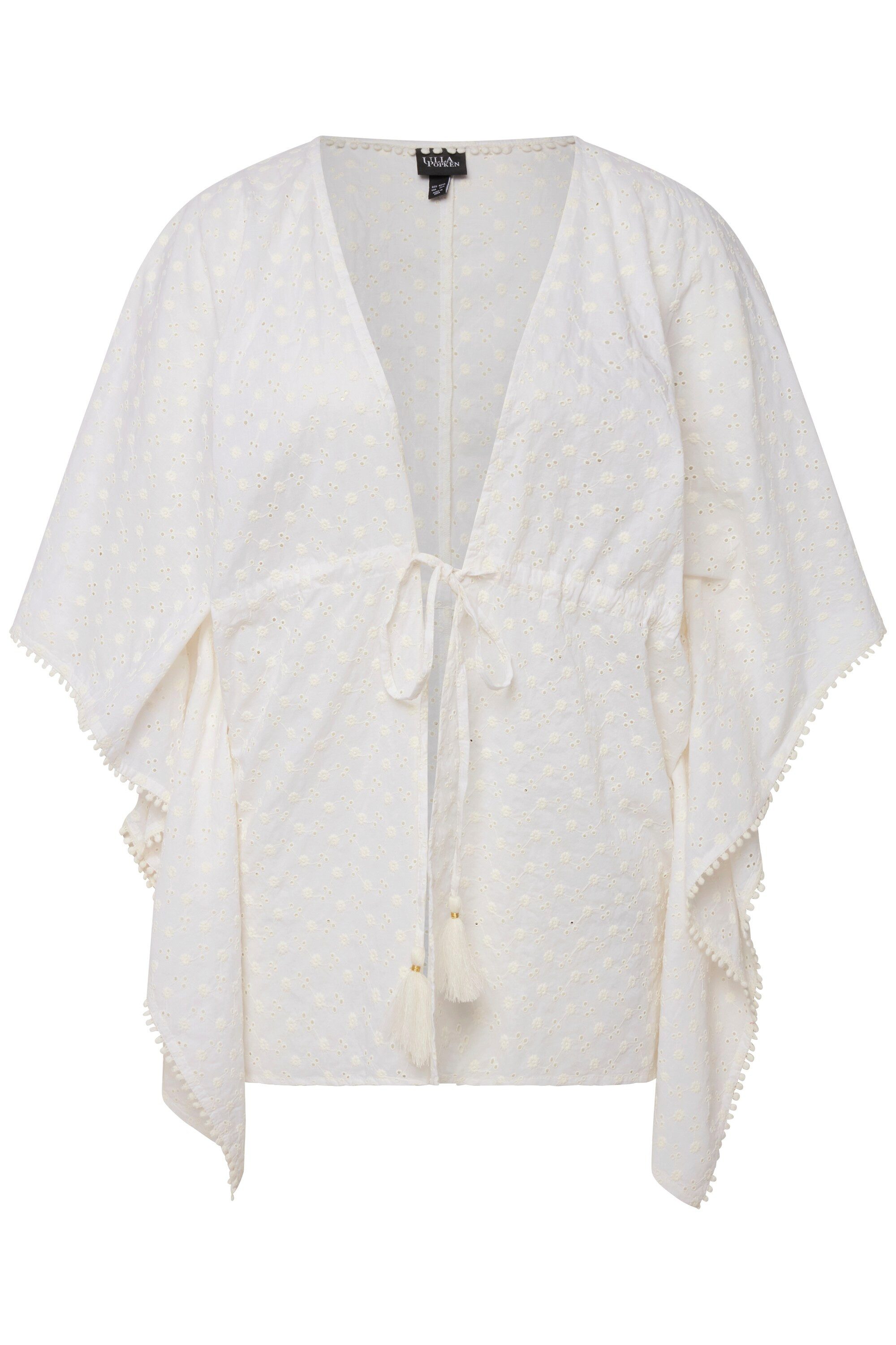 Ulla Popken Tunika Kimono-Bluse Lochspitze Oversized günstig online kaufen