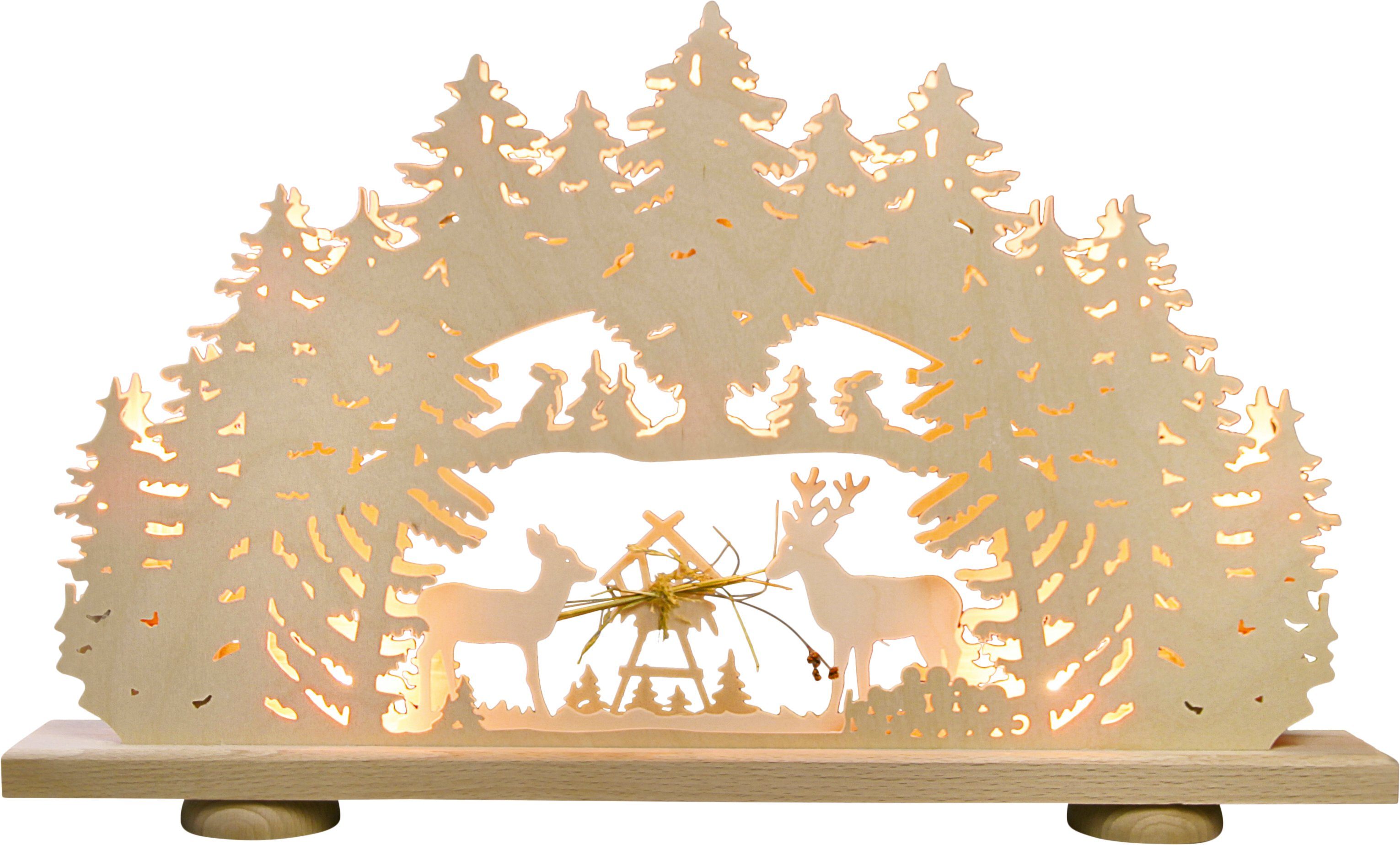 Weigla LED Schwibbogen Futterkrippe, Weihnachtsdeko (1-tlg), 10-flammig,  Länge Anschlusskabel ca. 3 Meter