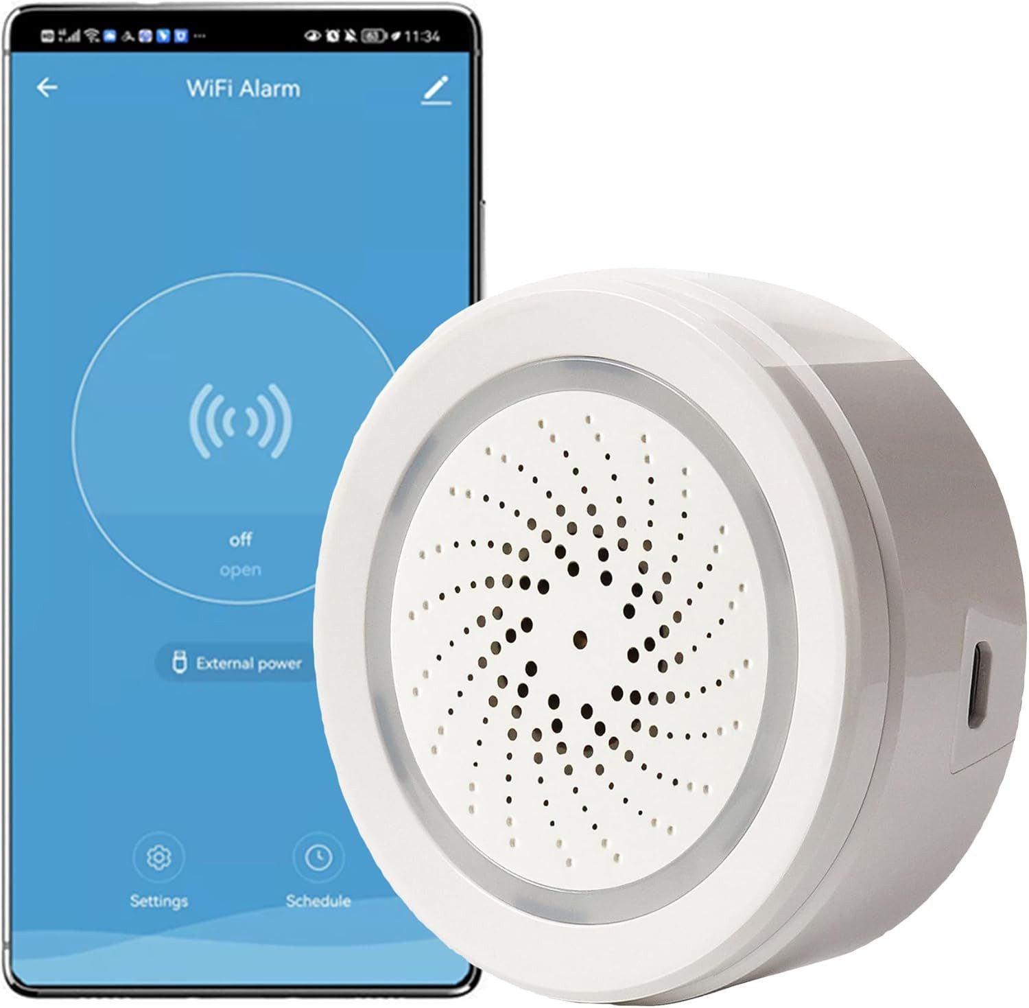Smart Wi-Fi Sirene Alarm Kabellose Stroboskop-Sirene mit Ton Alarmanlage