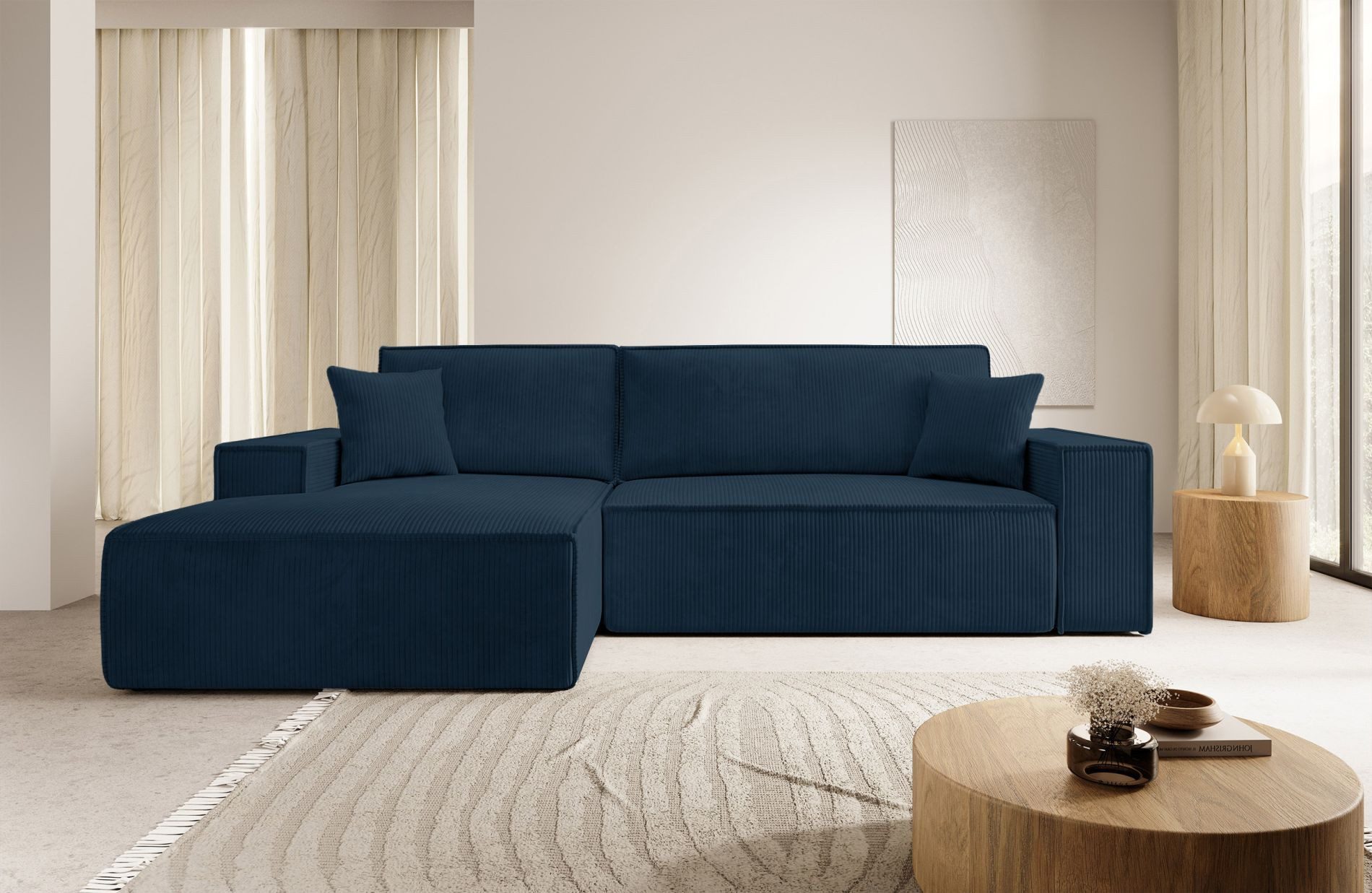 Selsey Ecksofa FARESE NEW, mit Schlaffunktion, Bettkasten und tierfreundlichem Cordbezug, 267 cm