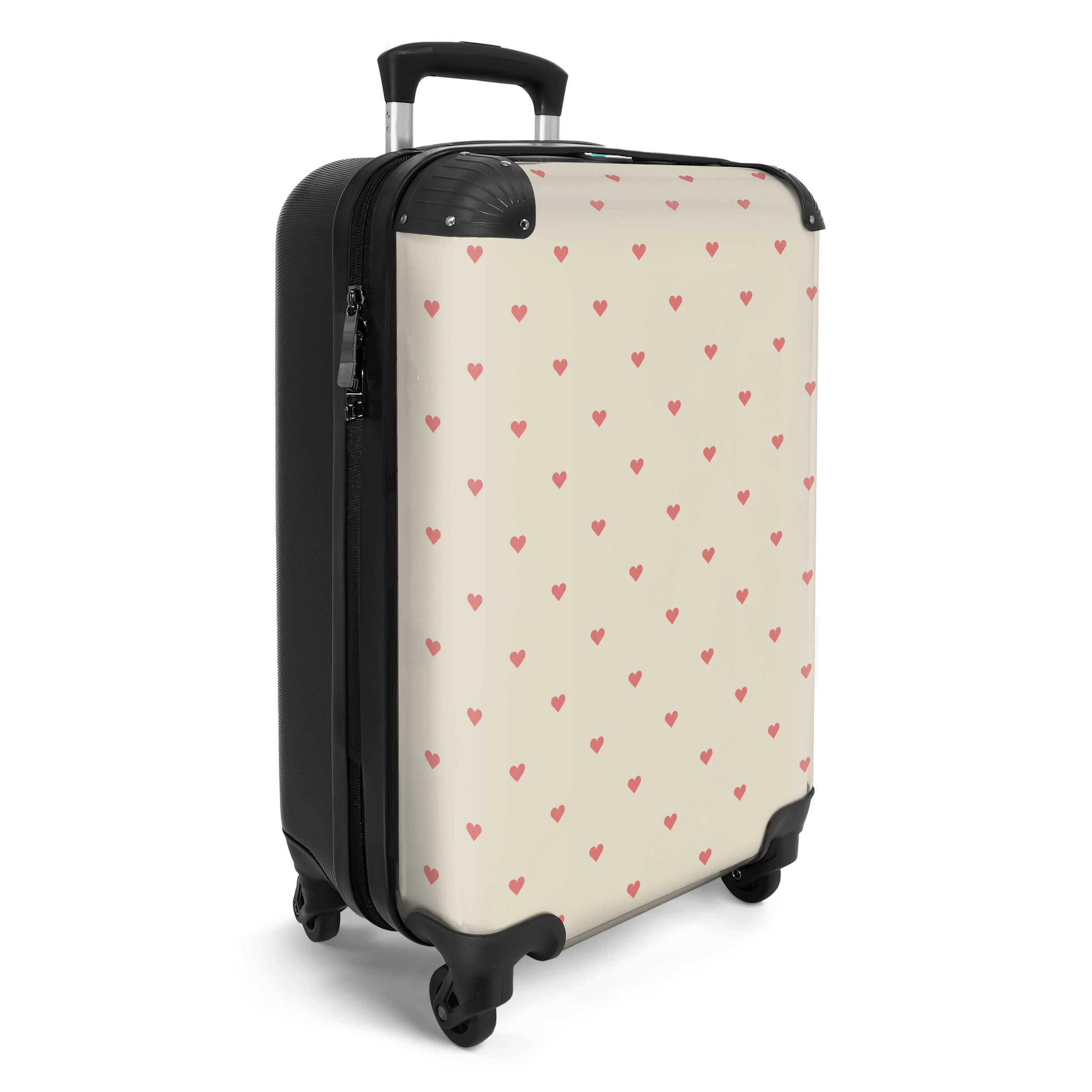 NoBoringSuitcases.com© Kinderkoffer Rosa - Herzen - Muster 55x35x20cm, Reisetasche mit Rollen, Koffer Handgepäck Flugzeug – Bild 2 von 5