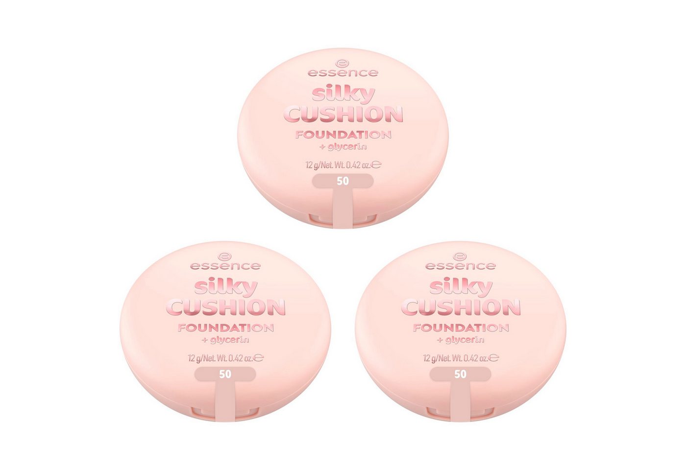 Essence Foundation silky CUSHION FOUNDATION, 3-tlg.