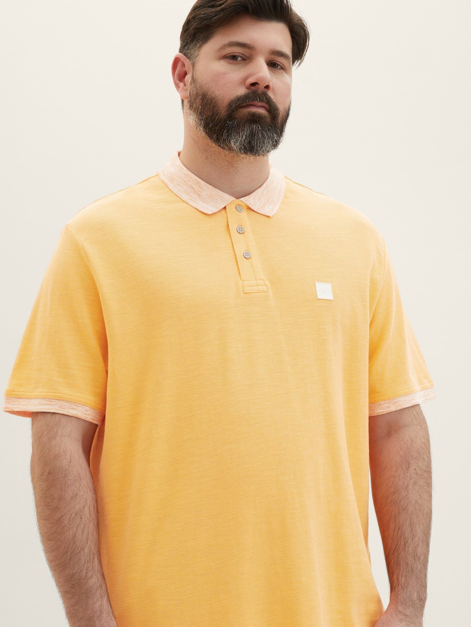 TOM TAILOR PLUS out Poloshirt Plus Strukturiertes Poloshirt washed - orange