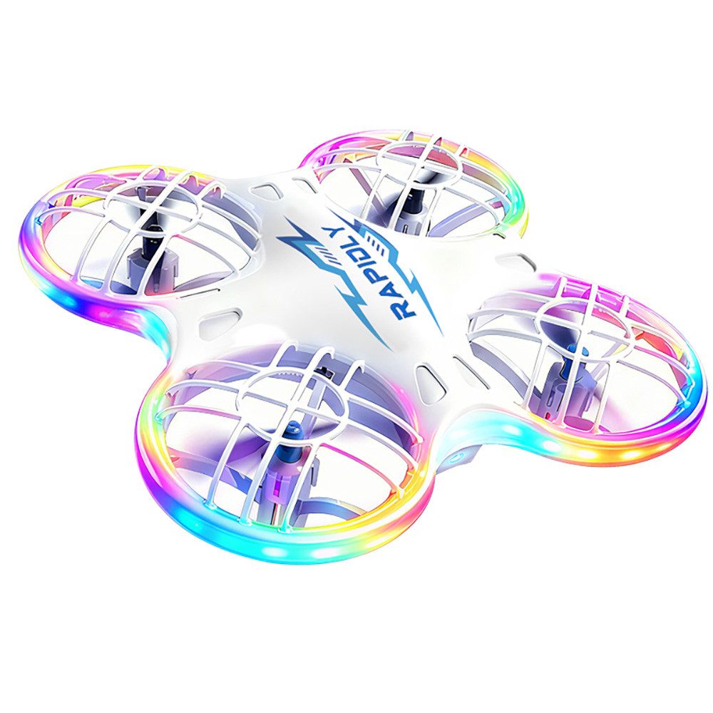 Rolipo RC LED Mini-Quadcopter, Tragbarer Drohne, Ein-Knopf Start/Landung Drohne (Höhenhaltefunktion, Bunte LED-Beleuchtung, Kindertag Geschenke)