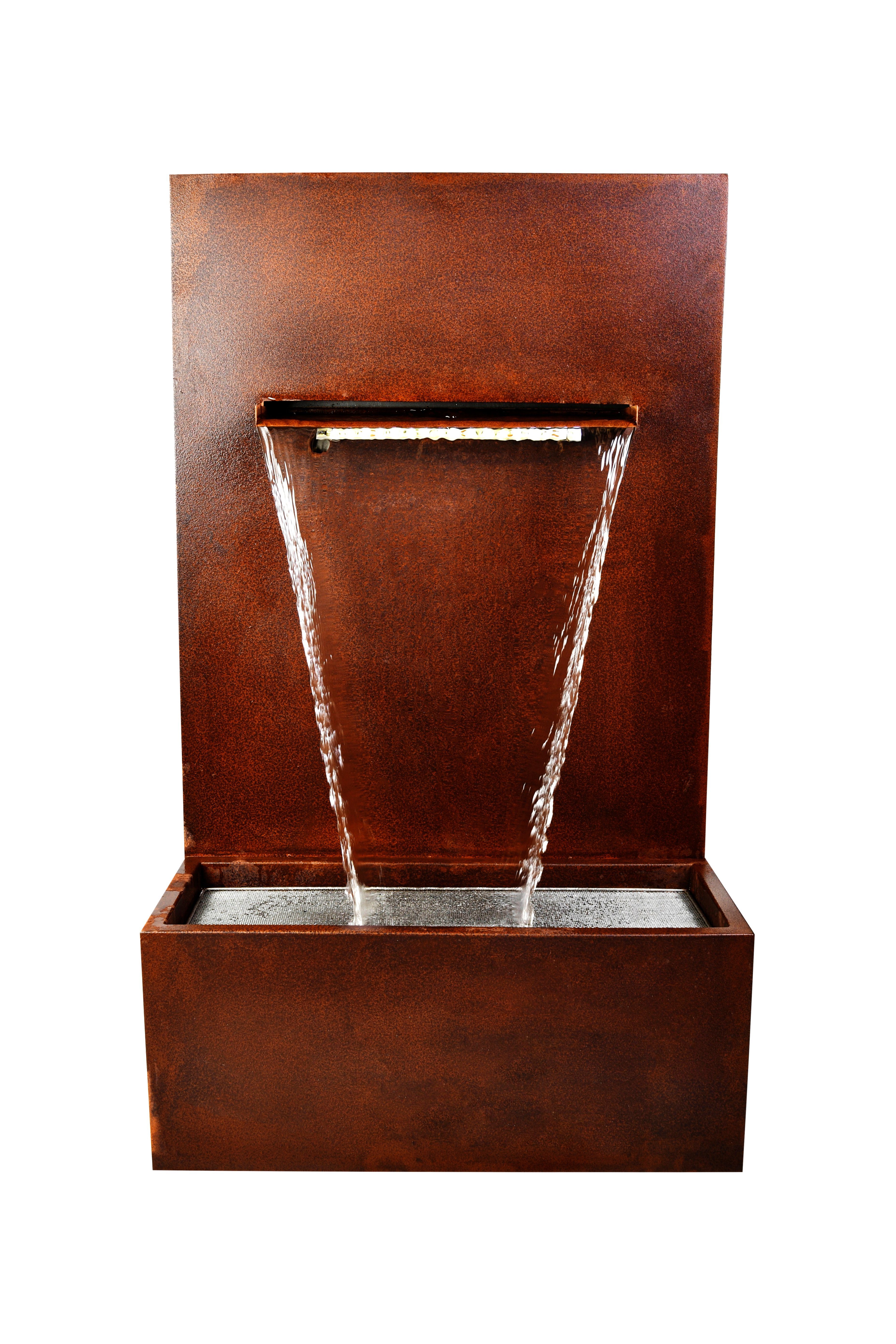 Köhko Gartenbrunnen mit LED-Beleuchtung Höhe 100 cm Wasserspiel aus Cortenstahl 31008