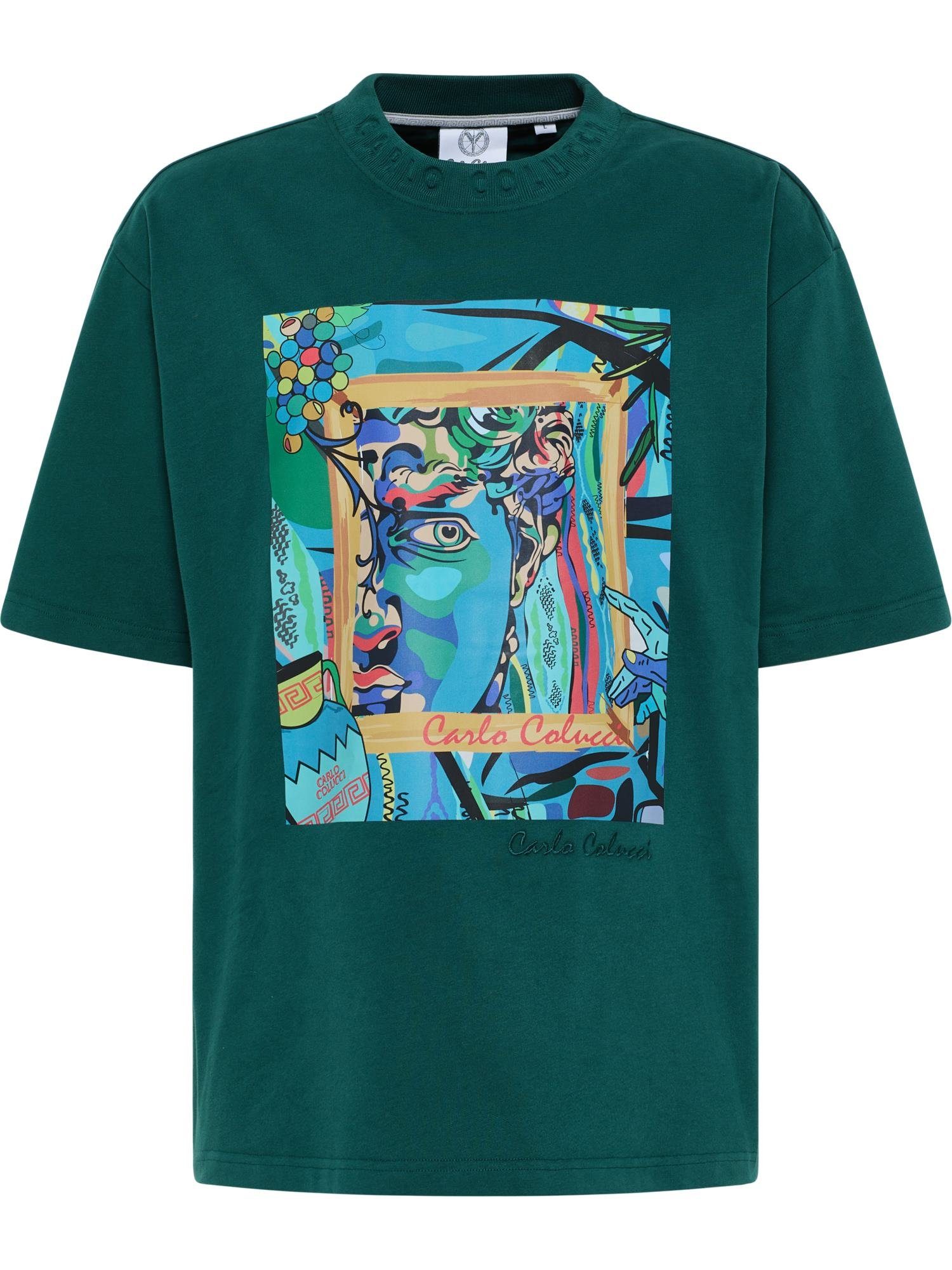 COLUCCI Tommaso T-Shirt De / Mehrfarbig Grün CARLO