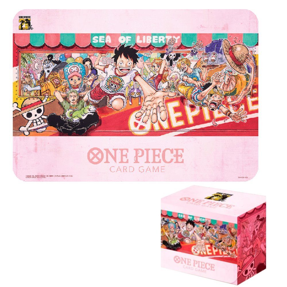 BANDAI NAMCO Sammelkarte One Piece Card Game - Playmat & Card Case Set - 25th Edition Spielmatte & Deckbox Set mehr