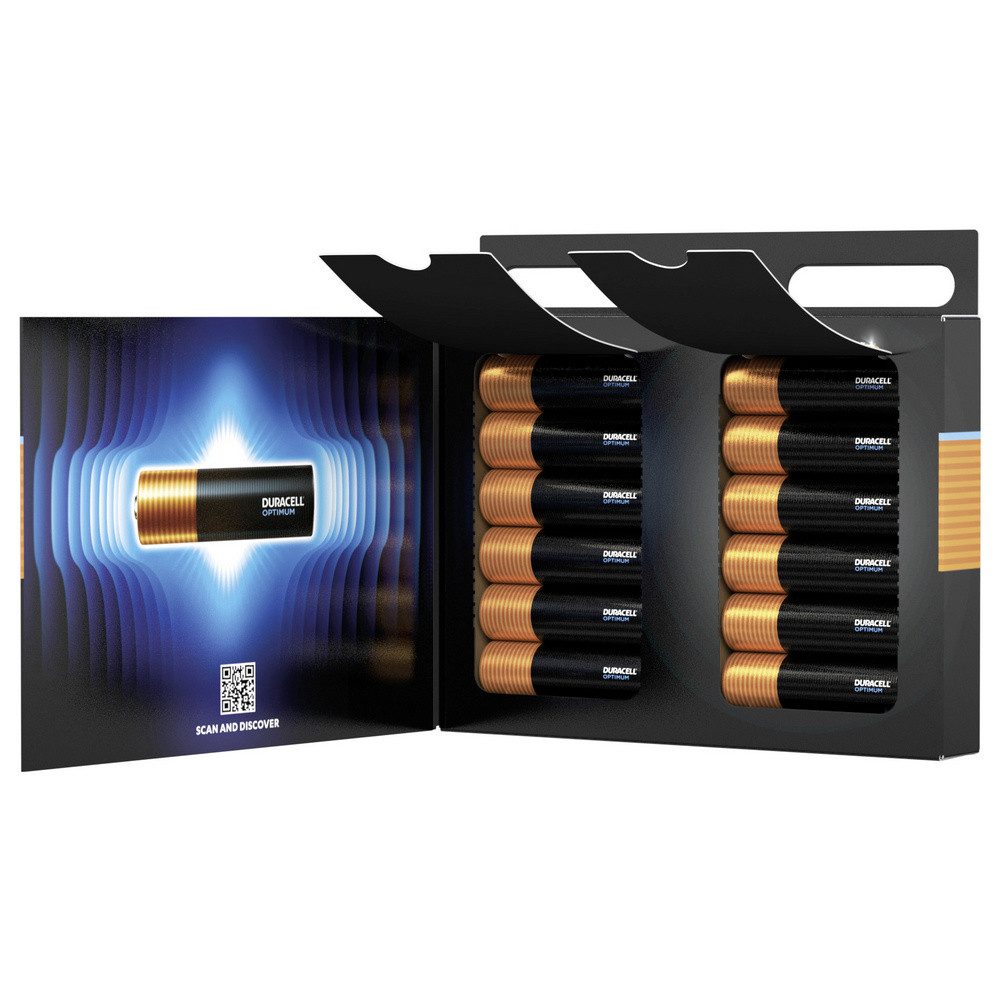 Duracell Duracell Optimum Mignon (AA)-Batterie Alkali-Mangan 1.5 V 12 St. Batterie