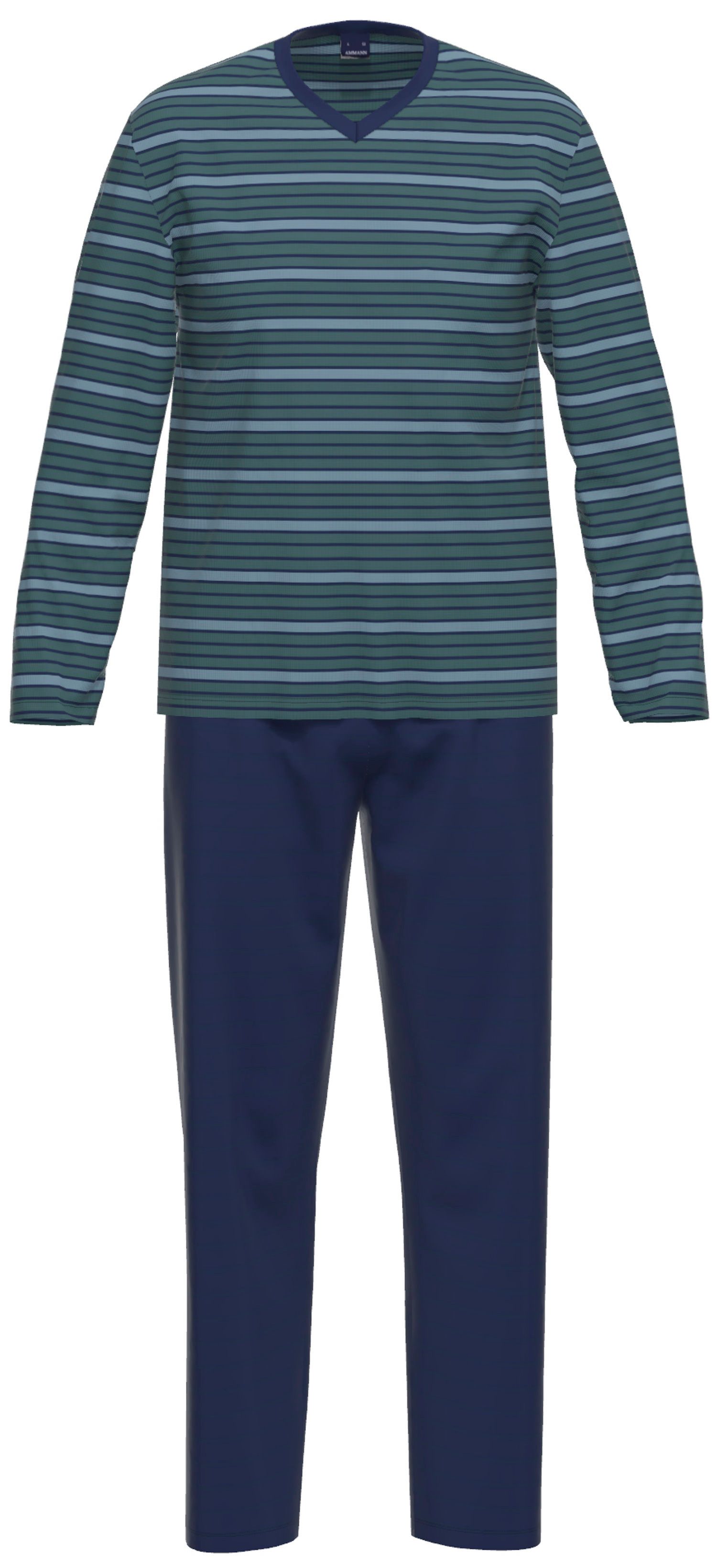 Schlafanzug Herren Pyjama lang