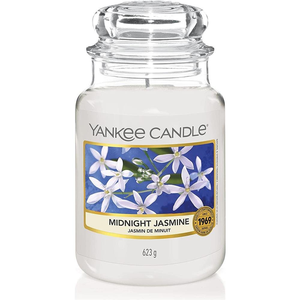 Yankee Candle Duftkerze Midnight Jasmine 623 g (Duftkerze, 1-tlg., im Glas mit Deckel), Brenndauer bis zu 150 Stunden, Geschenke für Frauen