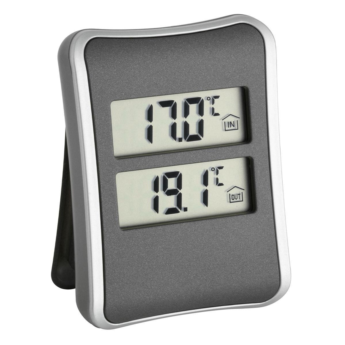 TFA Dostmann Raumthermometer Digitales Innen Außen Thermometer 30.1044 für Wohnklima, Anzeige von Innen und Außentemperatur