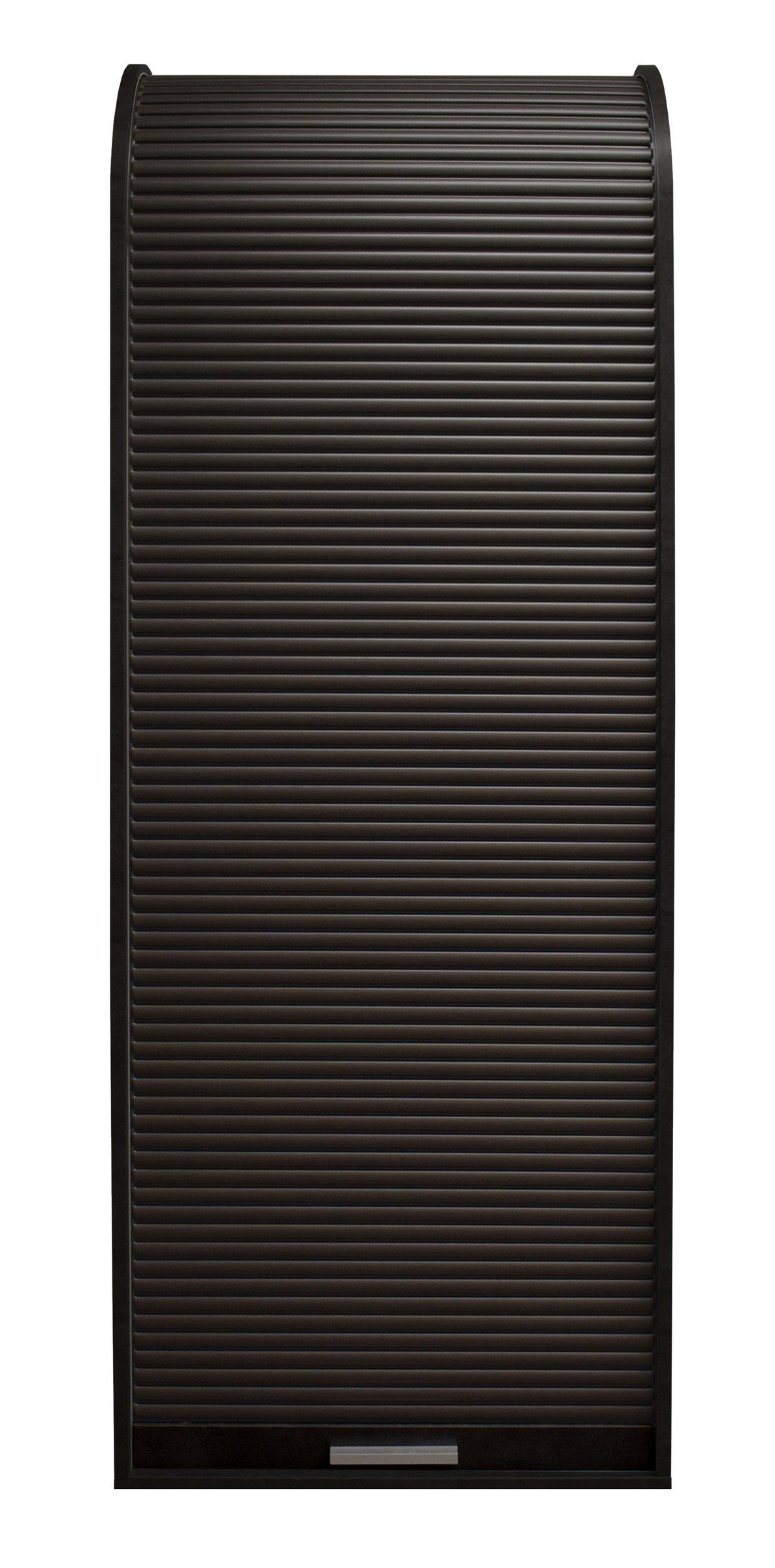 möbelando Jalousieschrank Jalousieschrank in schwarzstahl / graphit mit 2 Einlegeböden